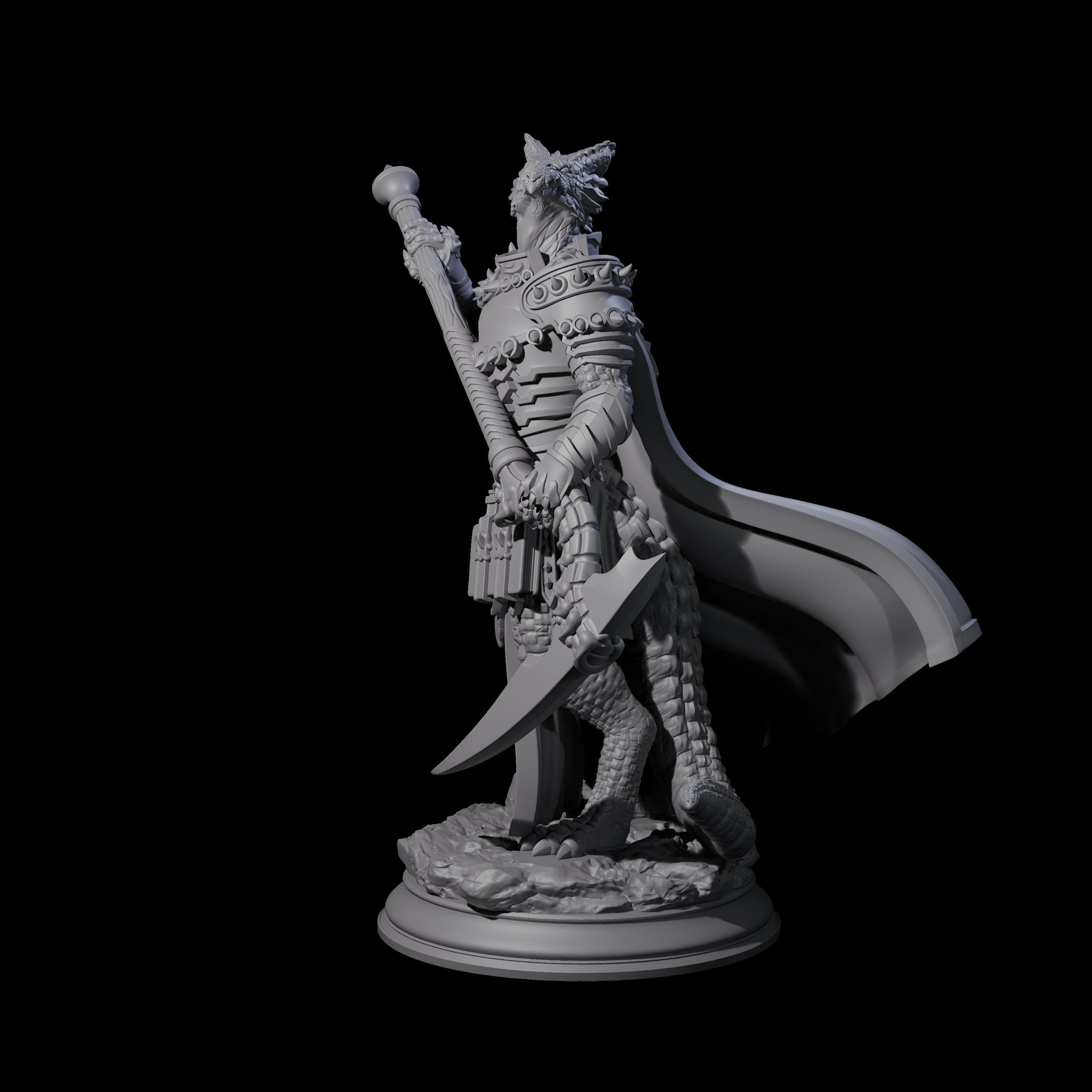 Deathly Dragonborn Warlock Miniature for Dungeons and Dragons, Pathfinder or other TTRPGs