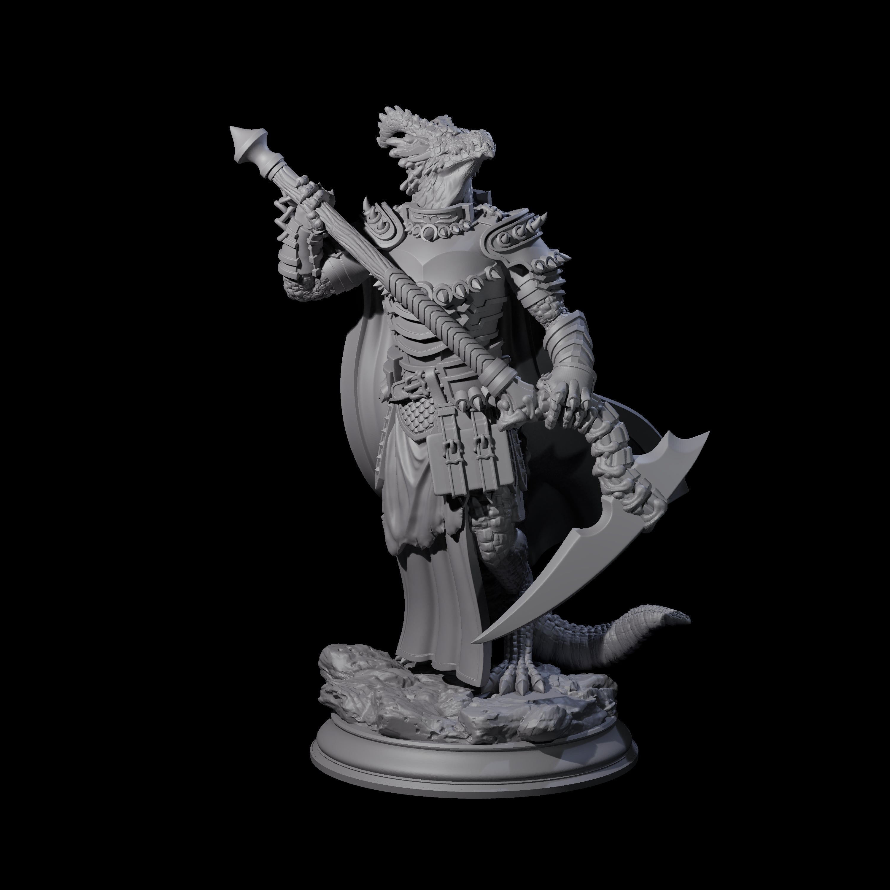 Deathly Dragonborn Warlock Miniature for Dungeons and Dragons, Pathfinder or other TTRPGs