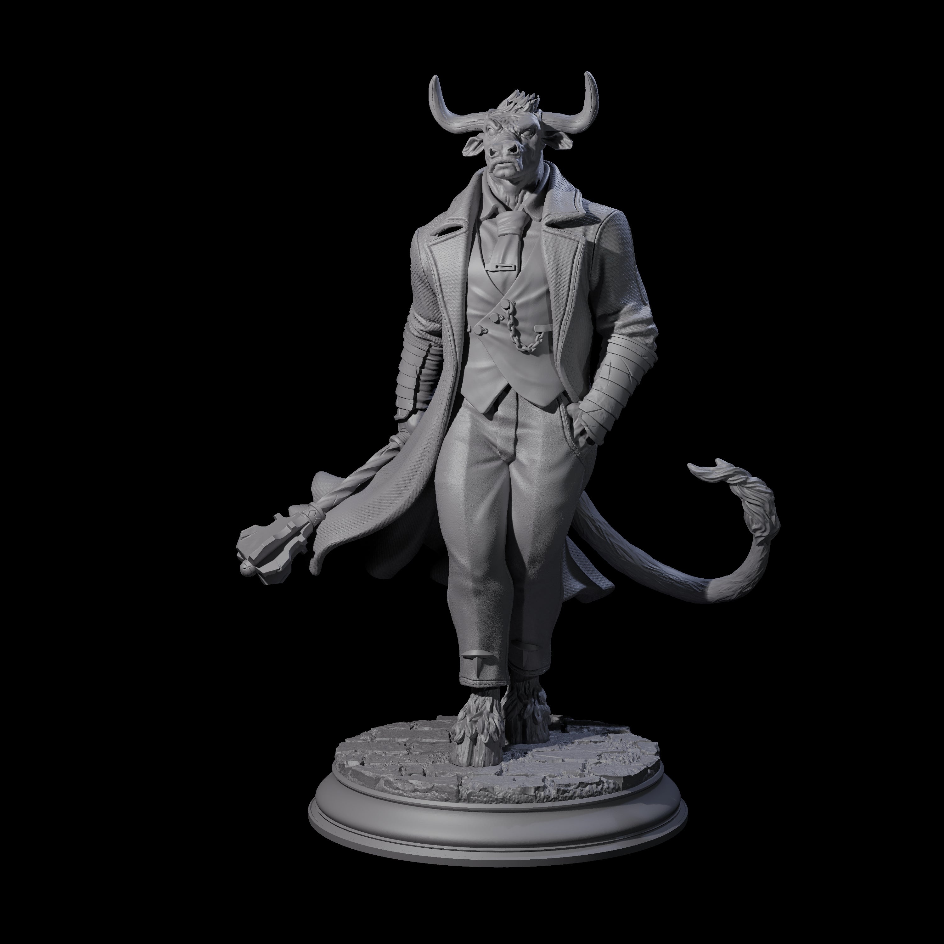 Debonair Minotaur Gentleman Miniature for Dungeons and Dragons, Pathfinder or other TTRPGs