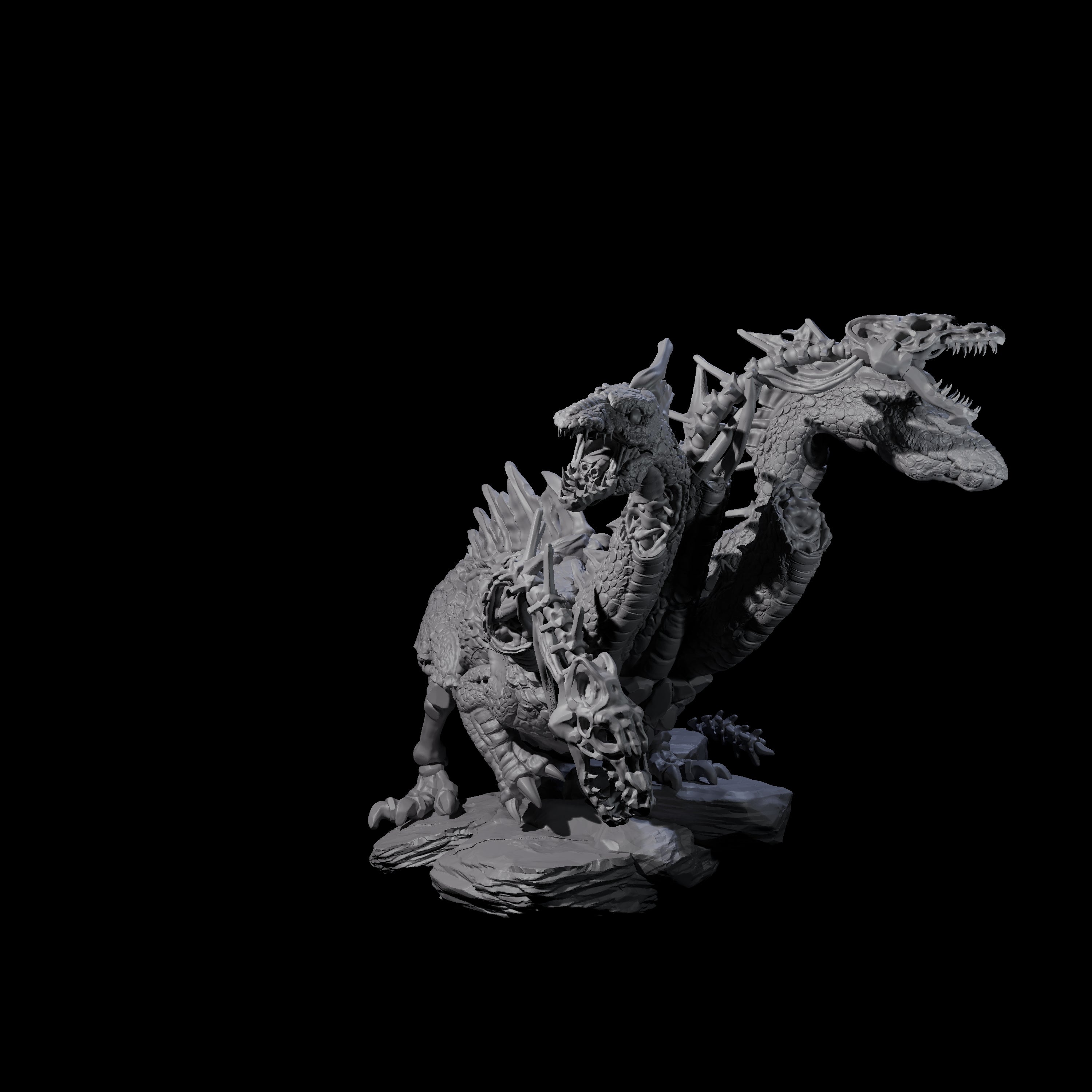 Decaying Undead Hydra Miniature for Dungeons and Dragons, Pathfinder or other TTRPGs