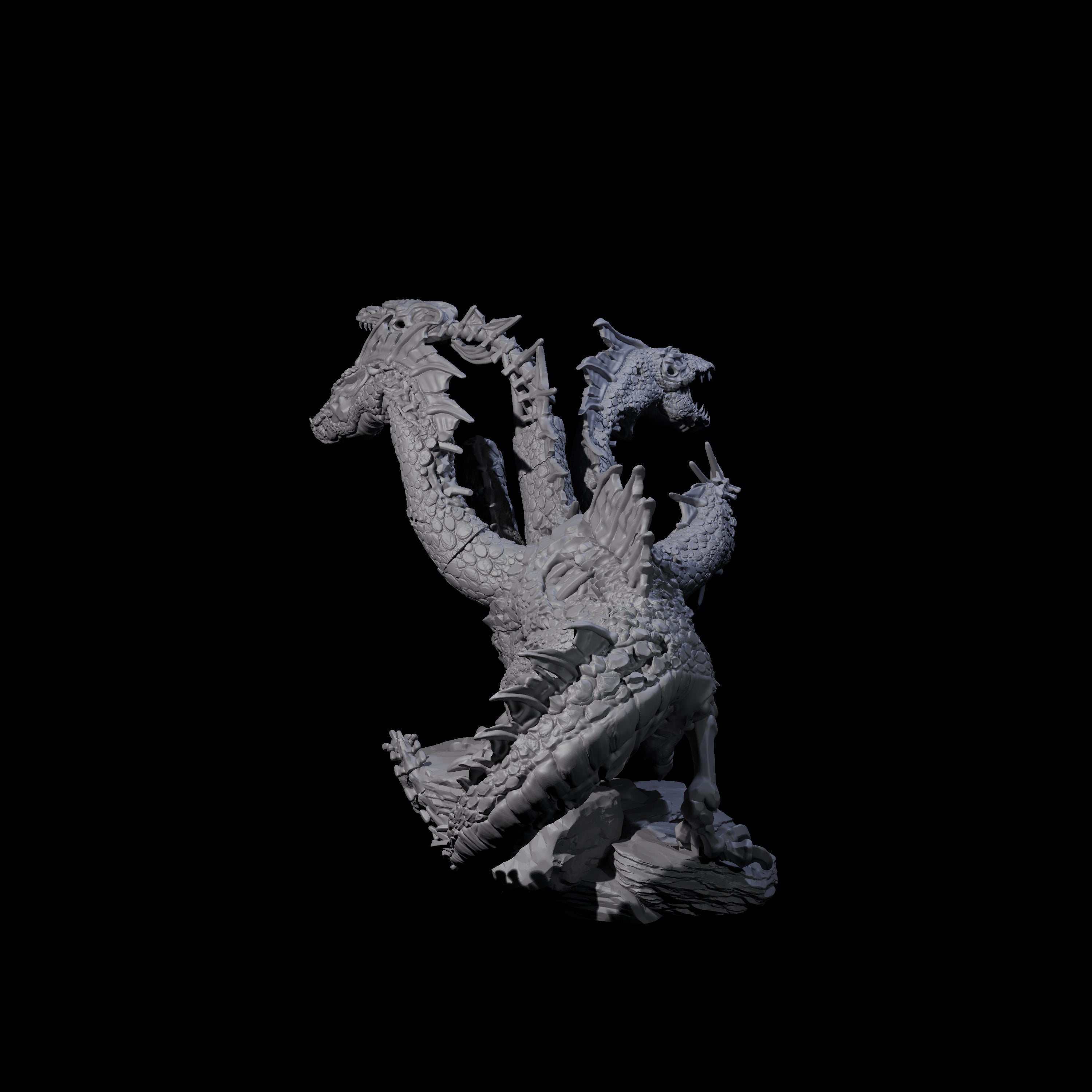 Decaying Undead Hydra Miniature for Dungeons and Dragons, Pathfinder or other TTRPGs