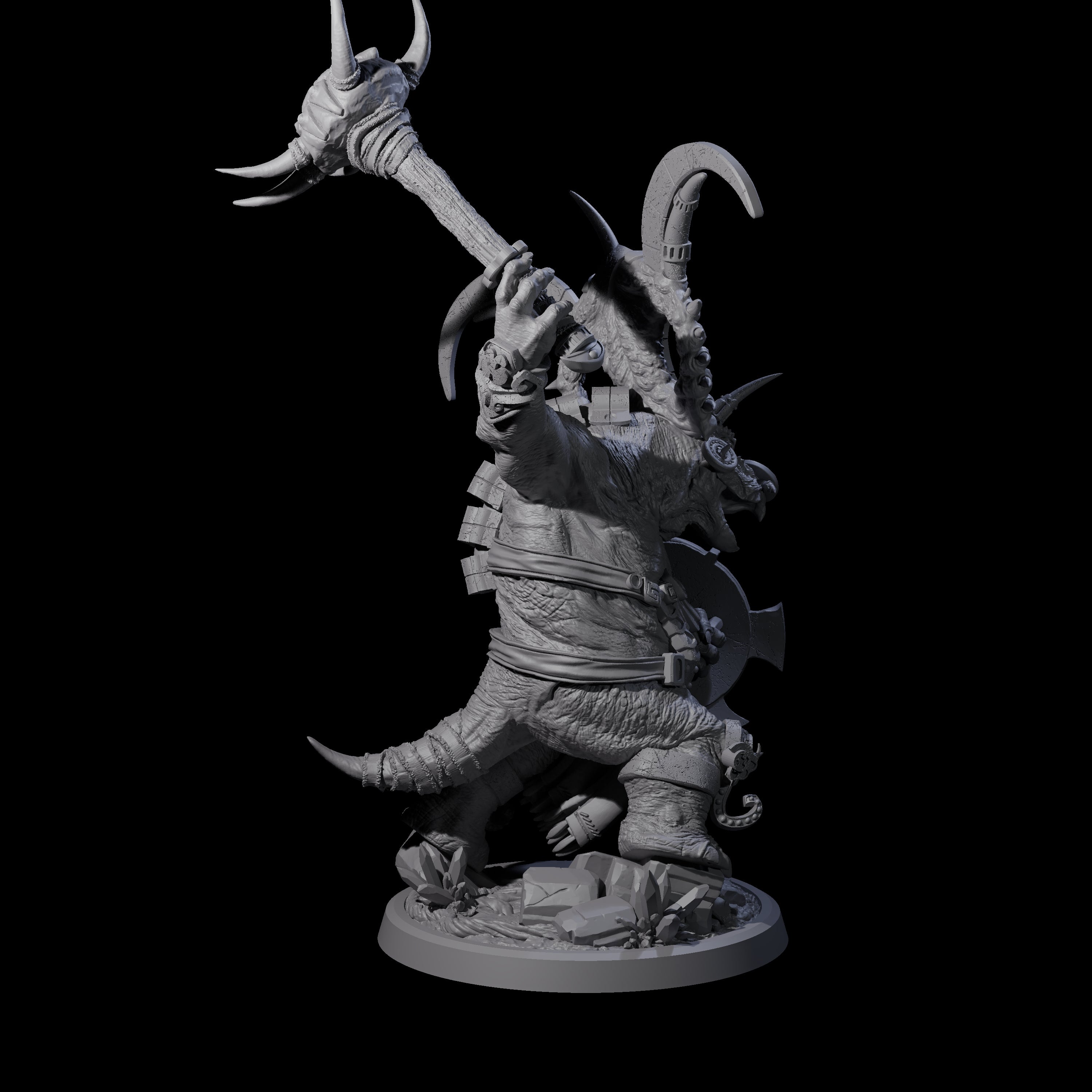 Decorated Dinosaur Lizardfolk Warrior A Miniature for Dungeons and Dragons, Pathfinder or other TTRPGs