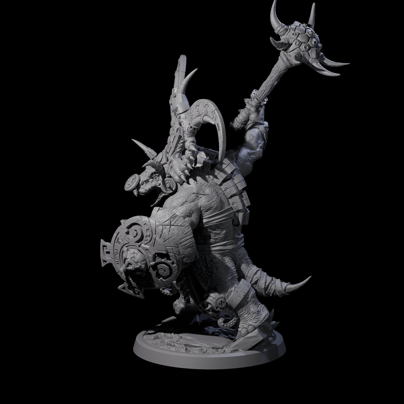 Decorated Dinosaur Lizardfolk Warrior A Miniature for Dungeons and Dragons, Pathfinder or other TTRPGs