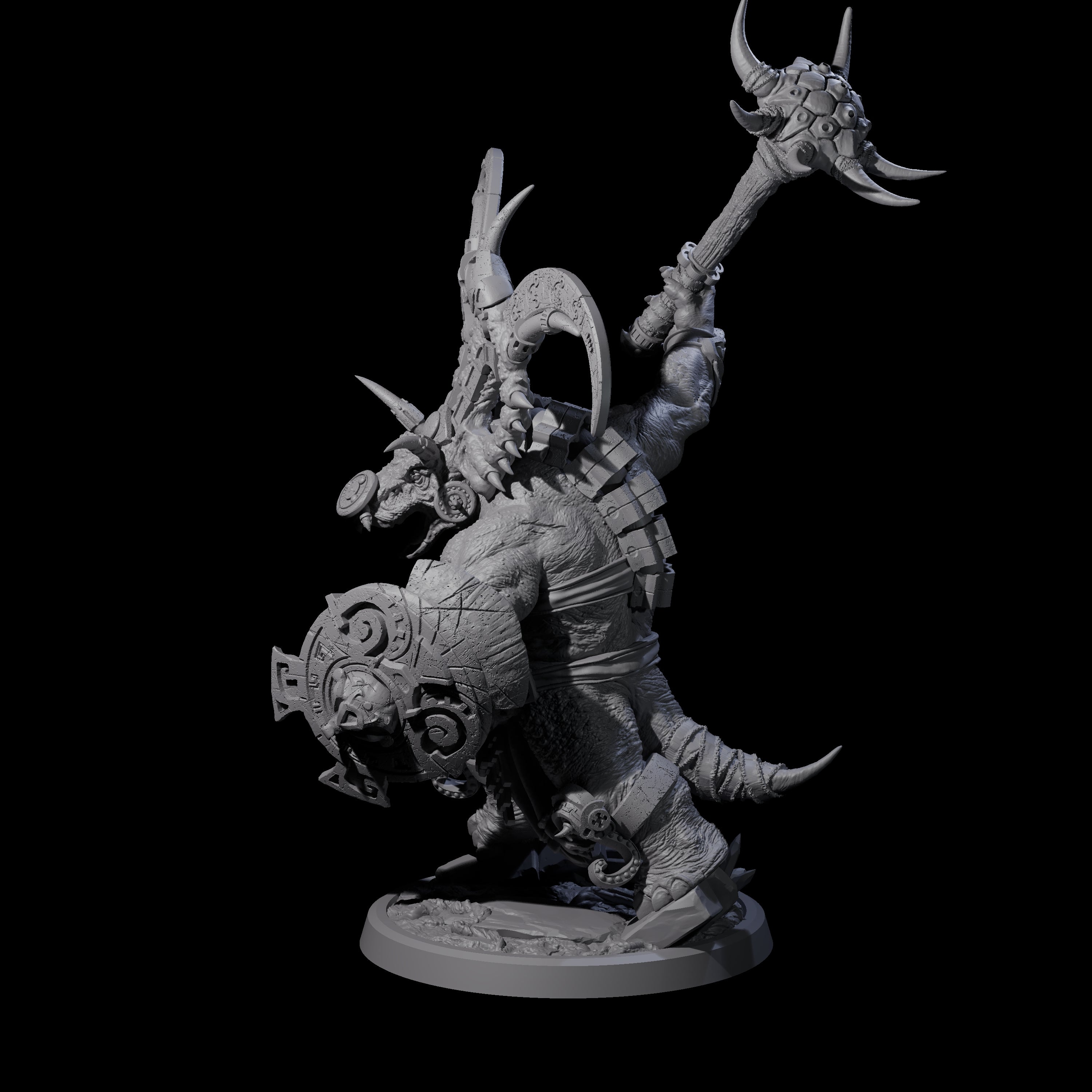 Decorated Dinosaur Lizardfolk Warrior A Miniature for Dungeons and Dragons, Pathfinder or other TTRPGs