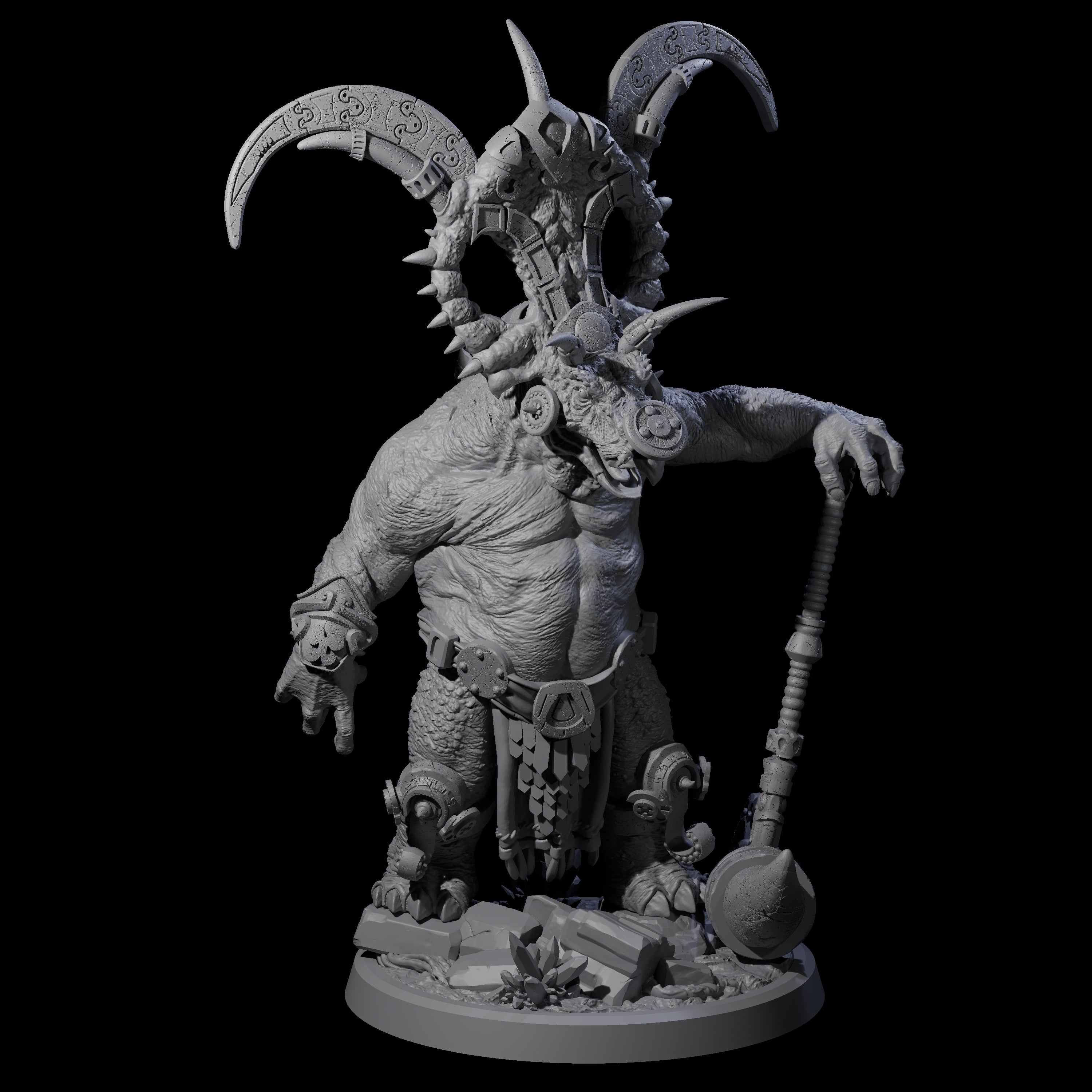 Decorated Dinosaur Lizardfolk Warrior B Miniature for Dungeons and Dragons, Pathfinder or other TTRPGs