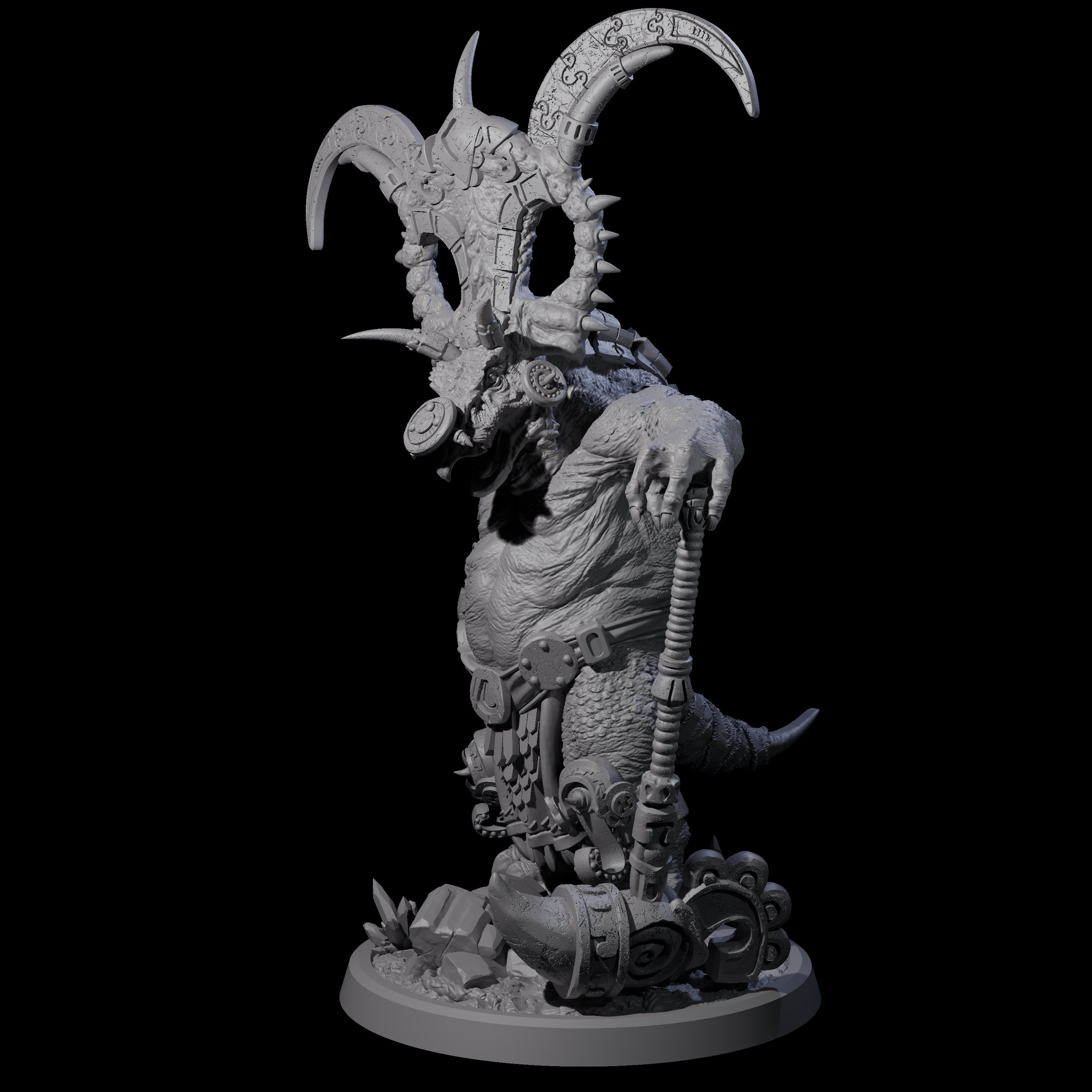 Decorated Dinosaur Lizardfolk Warrior B Miniature for Dungeons and Dragons, Pathfinder or other TTRPGs