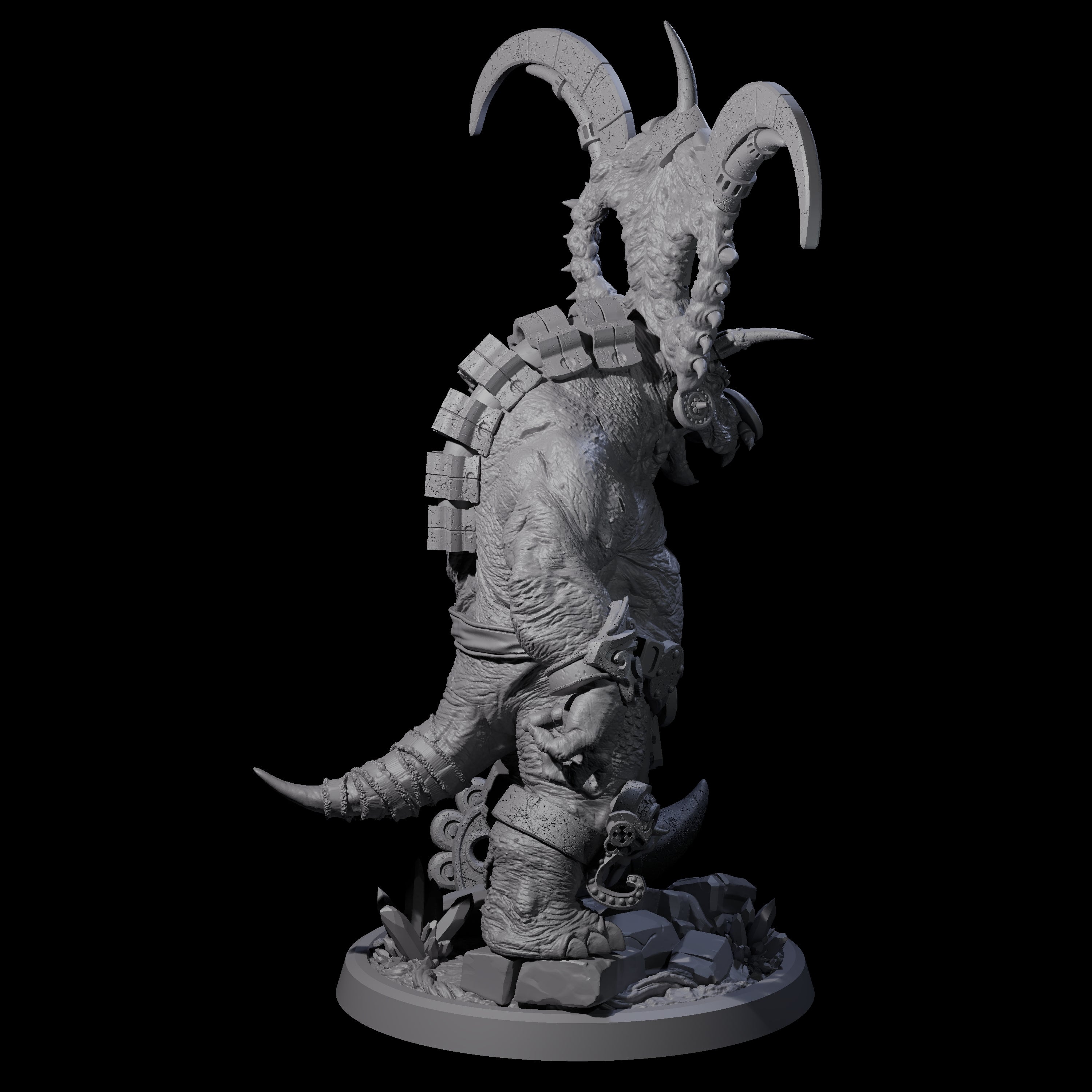 Decorated Dinosaur Lizardfolk Warrior B Miniature for Dungeons and Dragons, Pathfinder or other TTRPGs