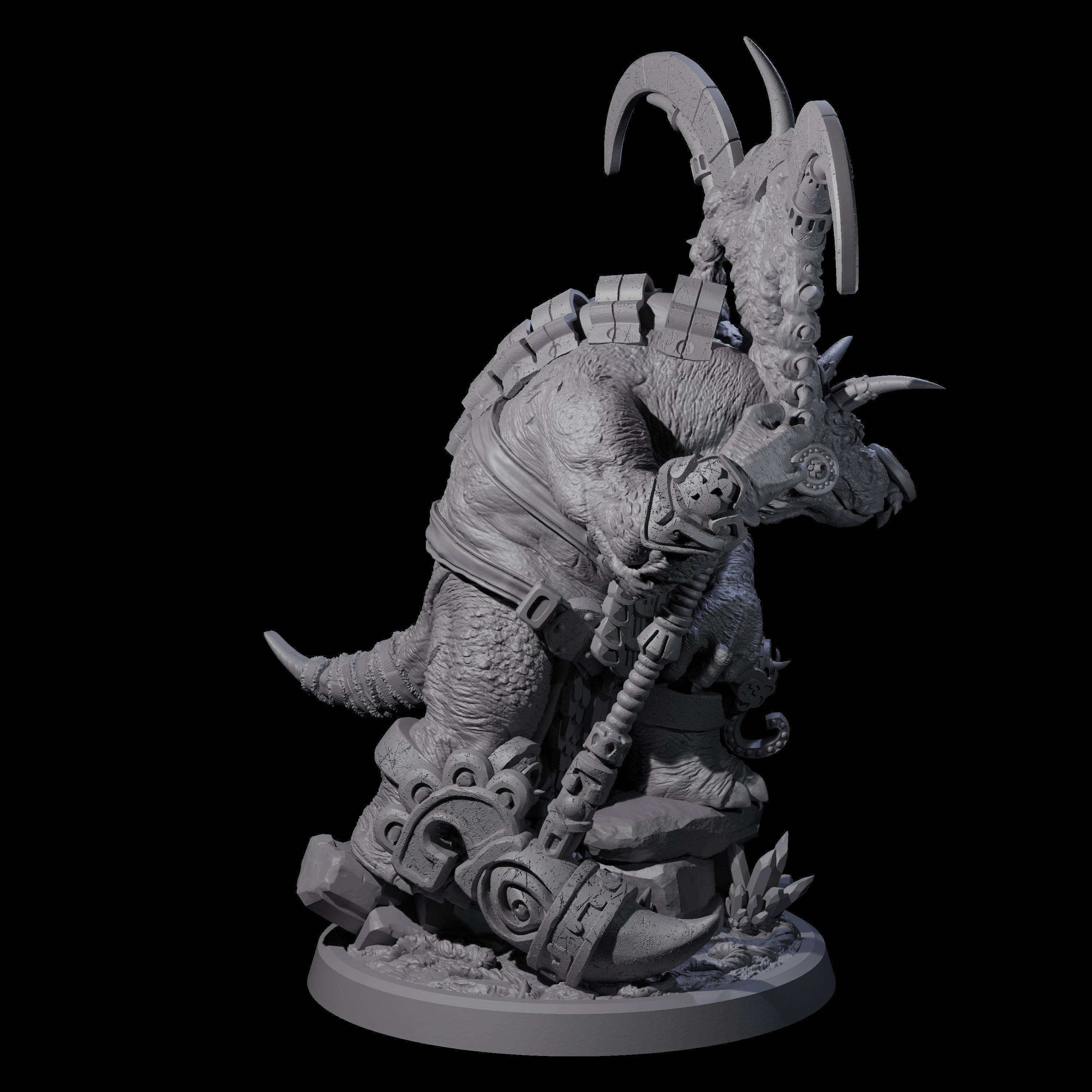 Decorated Dinosaur Lizardfolk Warrior C Miniature for Dungeons and Dragons, Pathfinder or other TTRPGs
