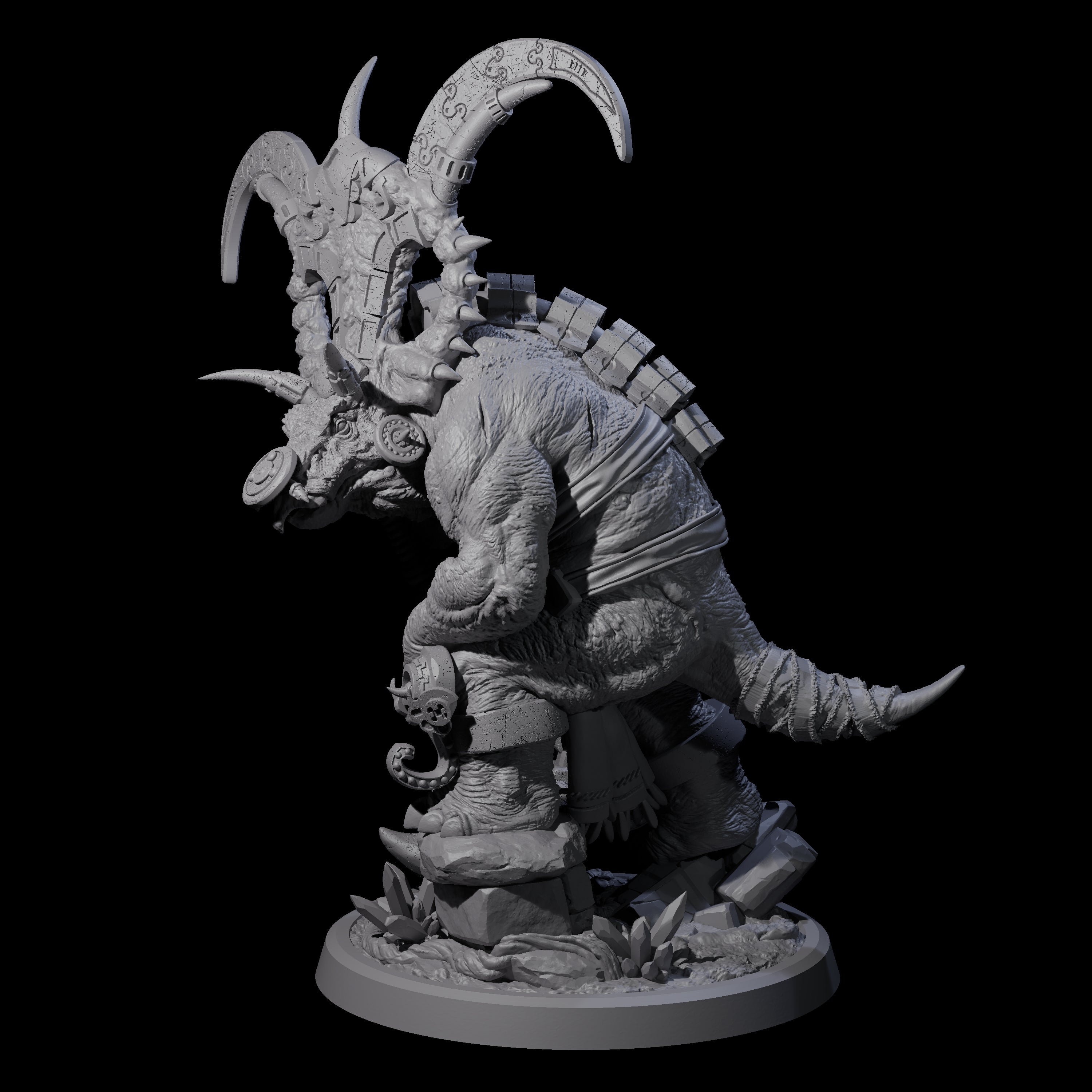 Decorated Dinosaur Lizardfolk Warrior C Miniature for Dungeons and Dragons, Pathfinder or other TTRPGs