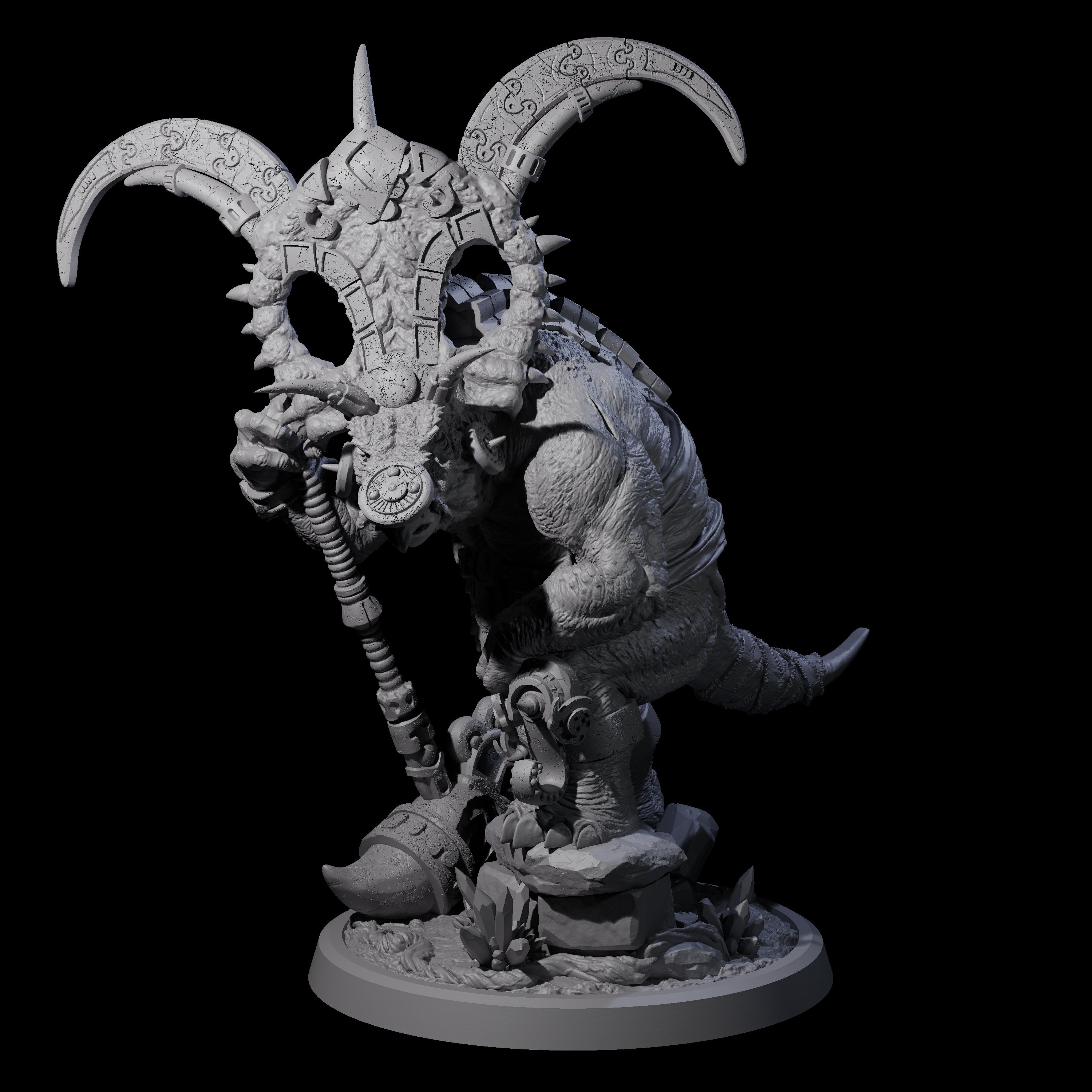 Decorated Dinosaur Lizardfolk Warrior C Miniature for Dungeons and Dragons, Pathfinder or other TTRPGs