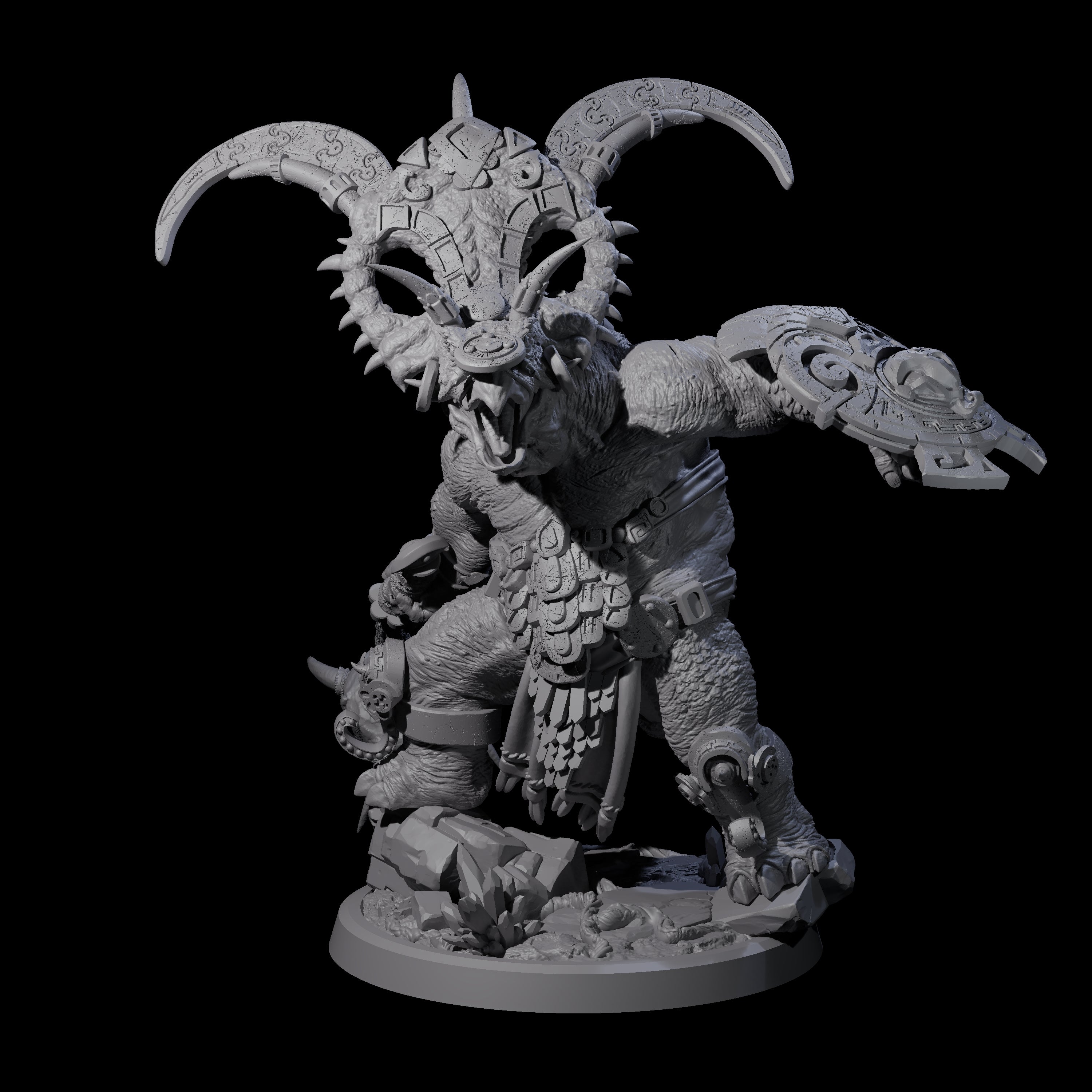 Decorated Dinosaur Lizardfolk Warrior D Miniature for Dungeons and Dragons, Pathfinder or other TTRPGs