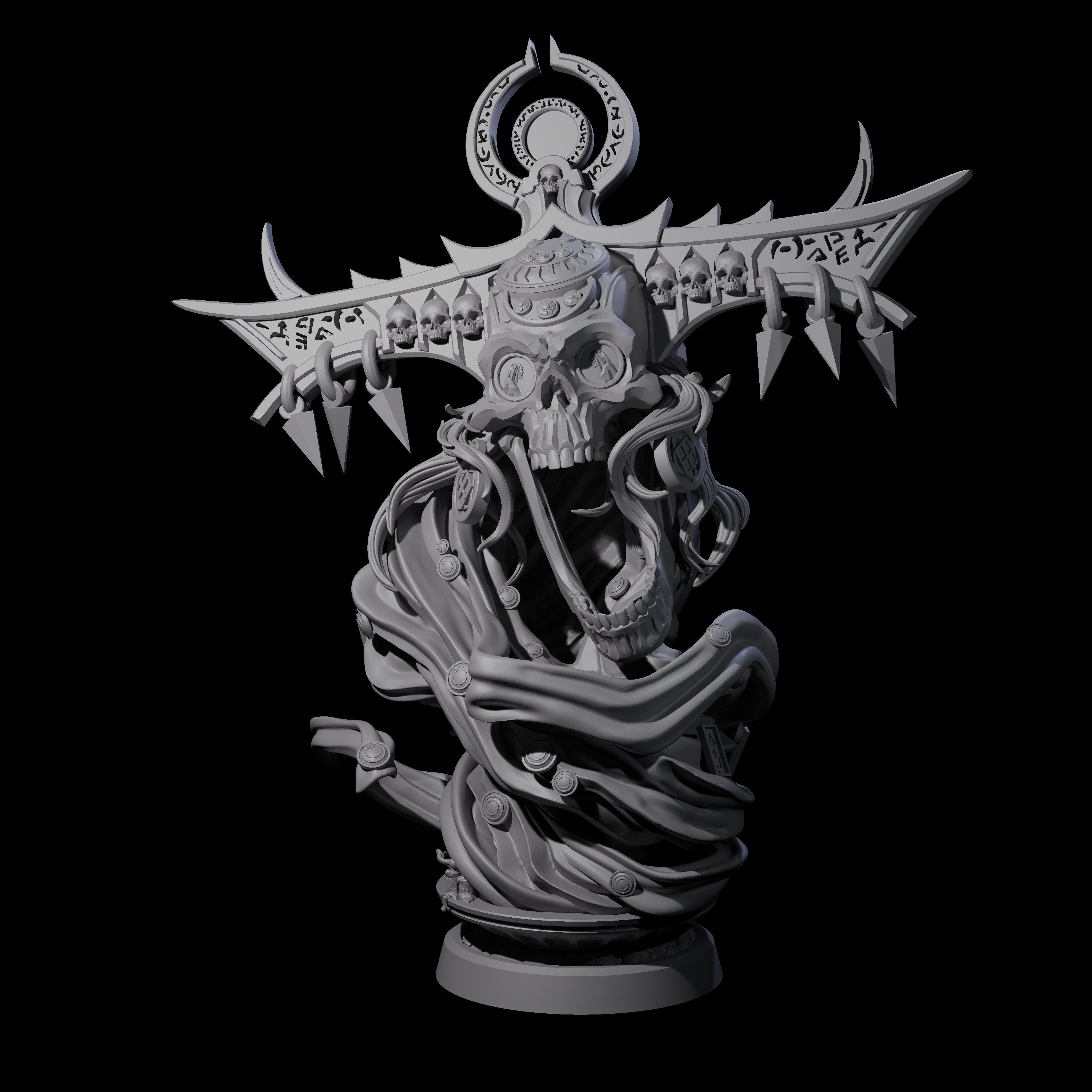 Decorated Flameskull C Miniature for Dungeons and Dragons, Pathfinder or other TTRPGs