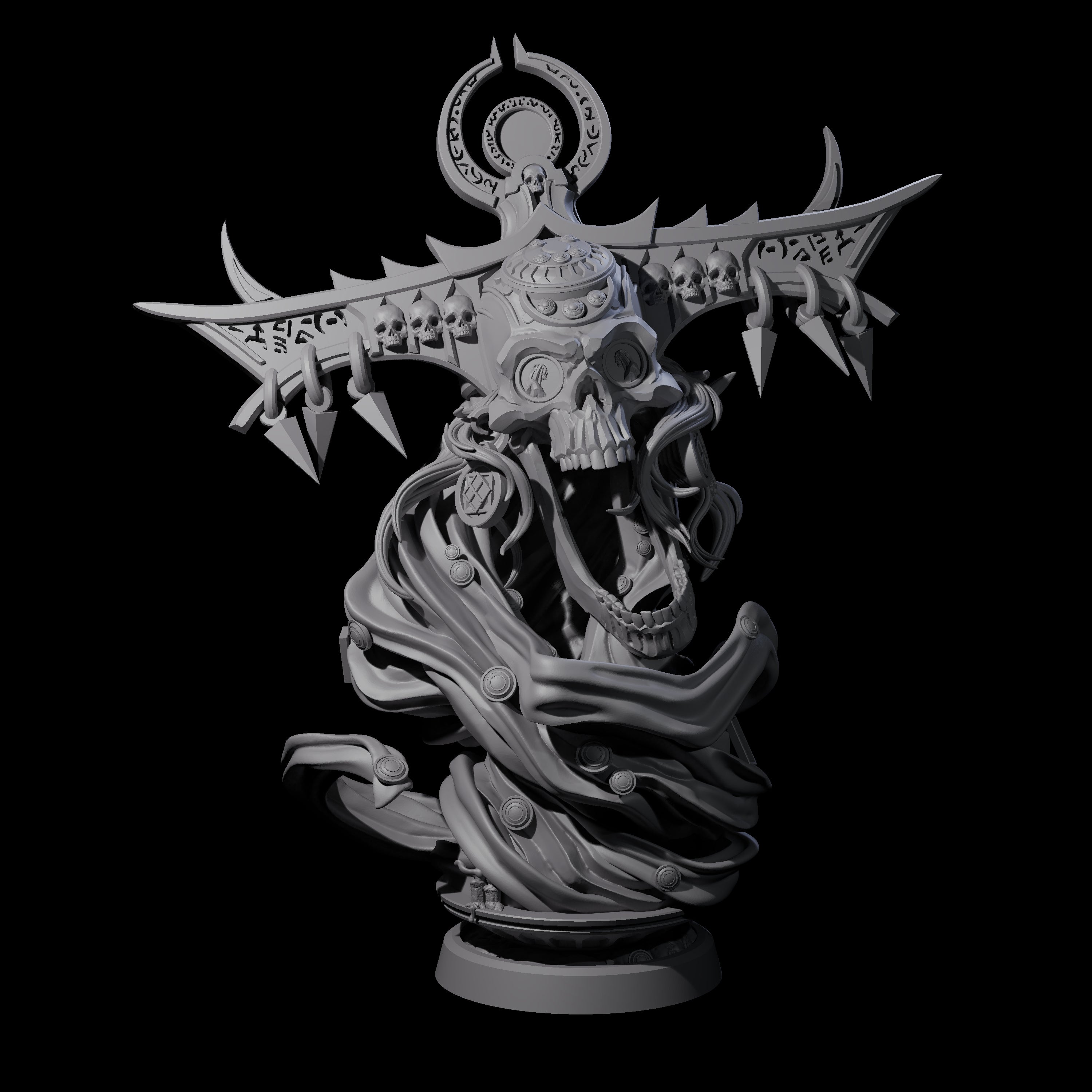 Decorated Flameskull C Miniature for Dungeons and Dragons, Pathfinder or other TTRPGs