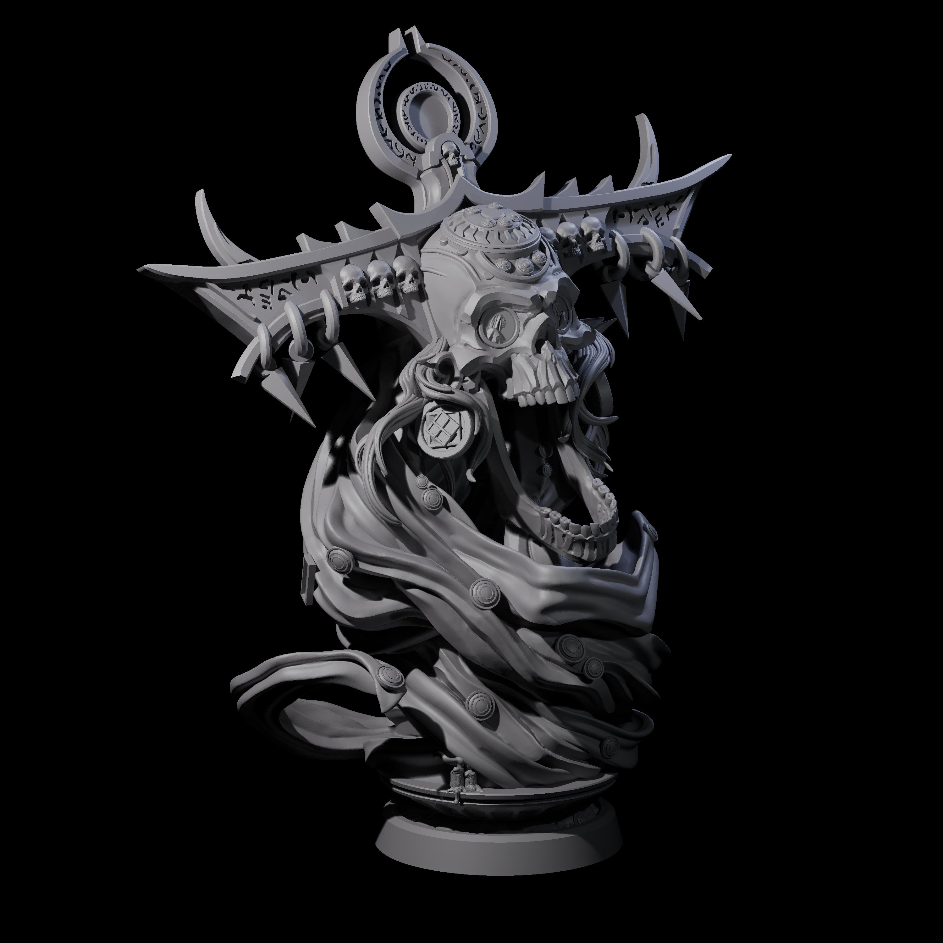 Decorated Flameskull C Miniature for Dungeons and Dragons, Pathfinder or other TTRPGs