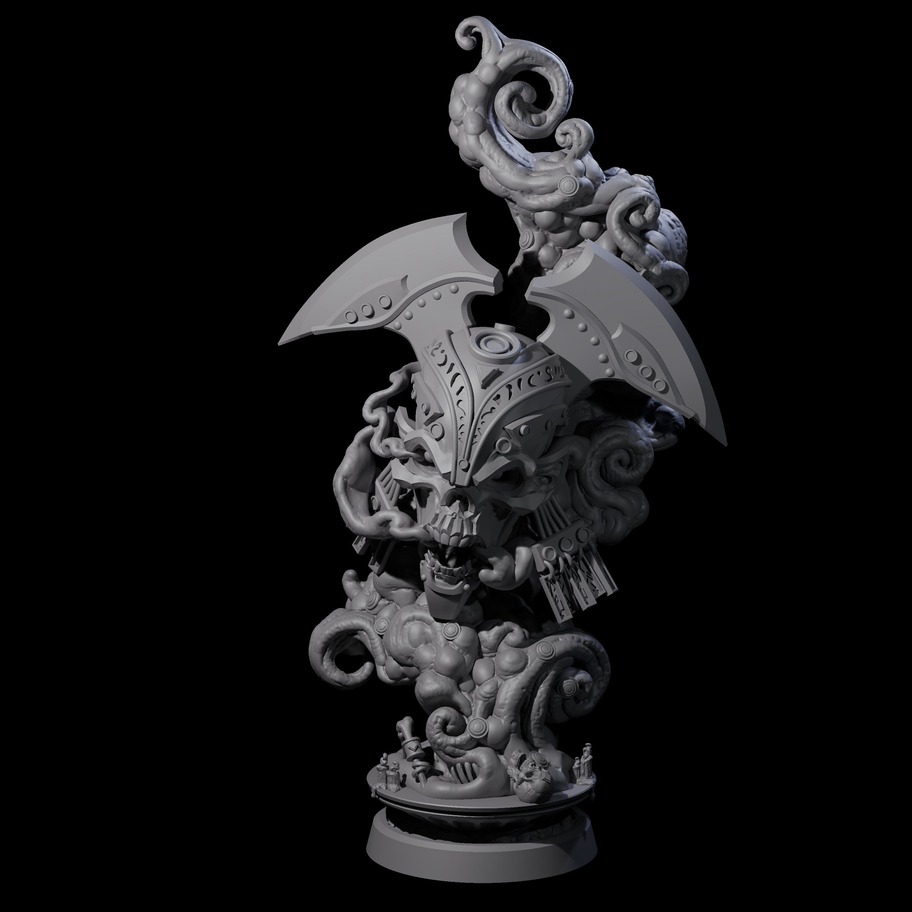 Decorated Flameskull D Miniature for Dungeons and Dragons, Pathfinder or other TTRPGs