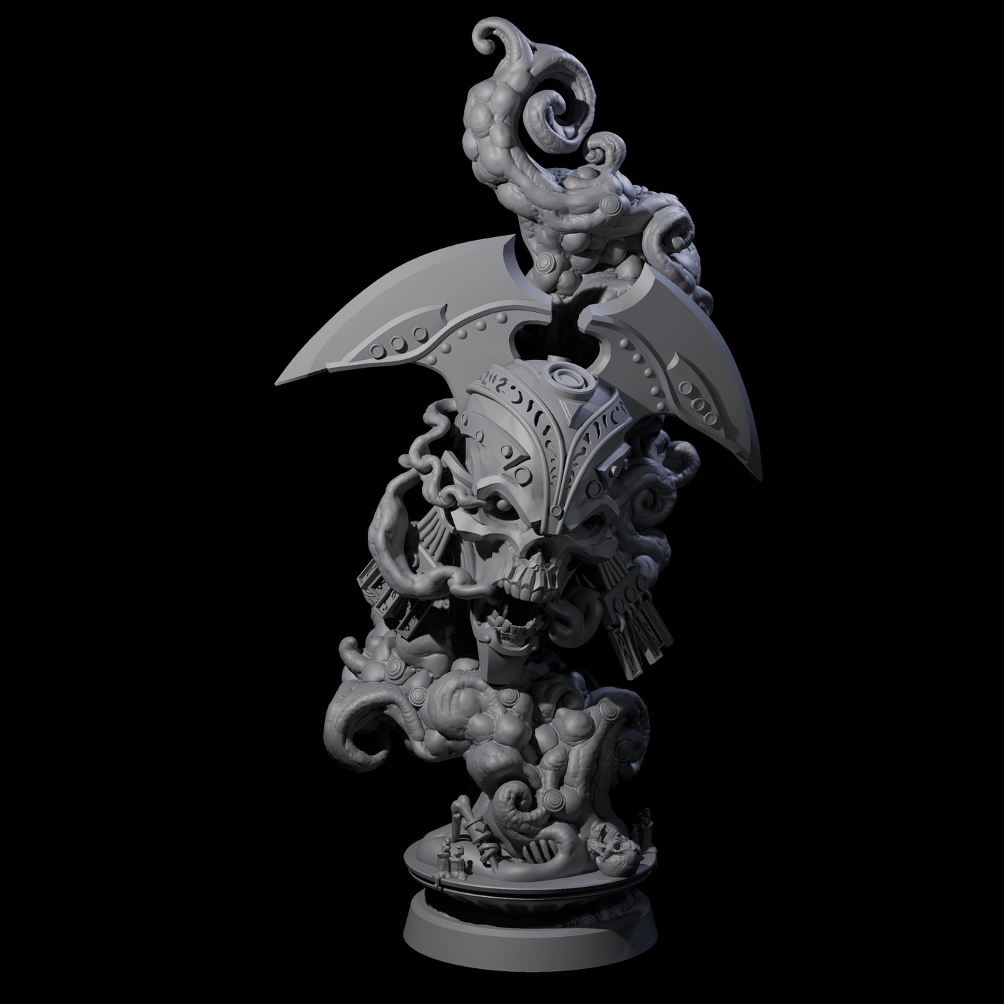 Decorated Flameskull D Miniature for Dungeons and Dragons, Pathfinder or other TTRPGs