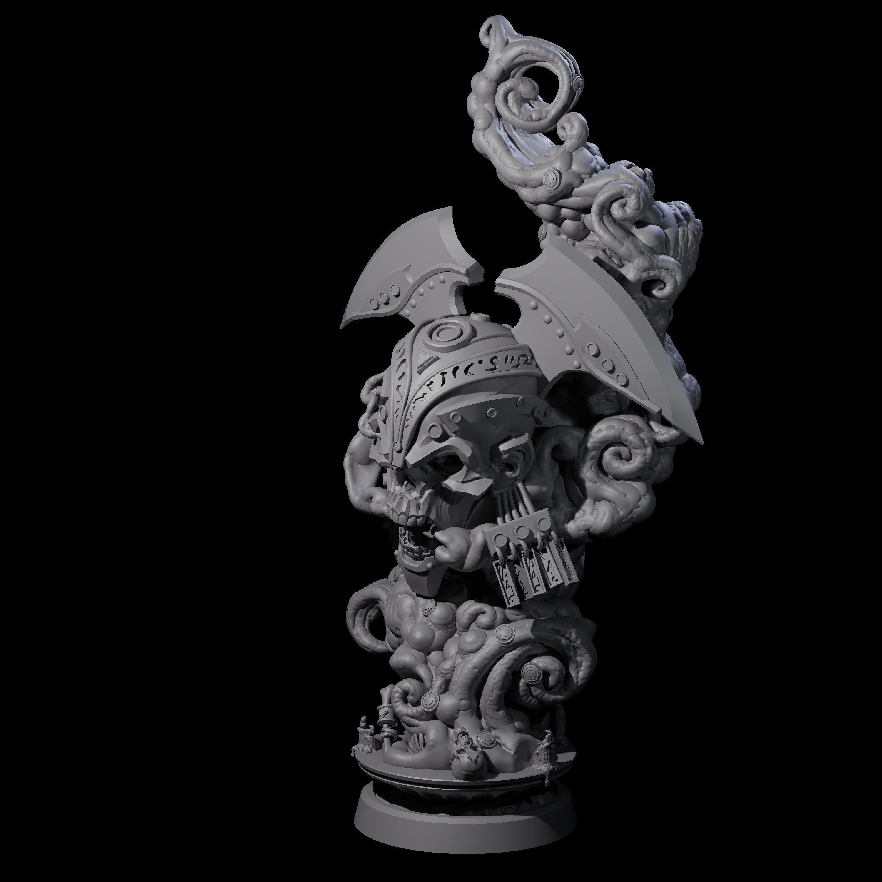 Decorated Flameskull D Miniature for Dungeons and Dragons, Pathfinder or other TTRPGs