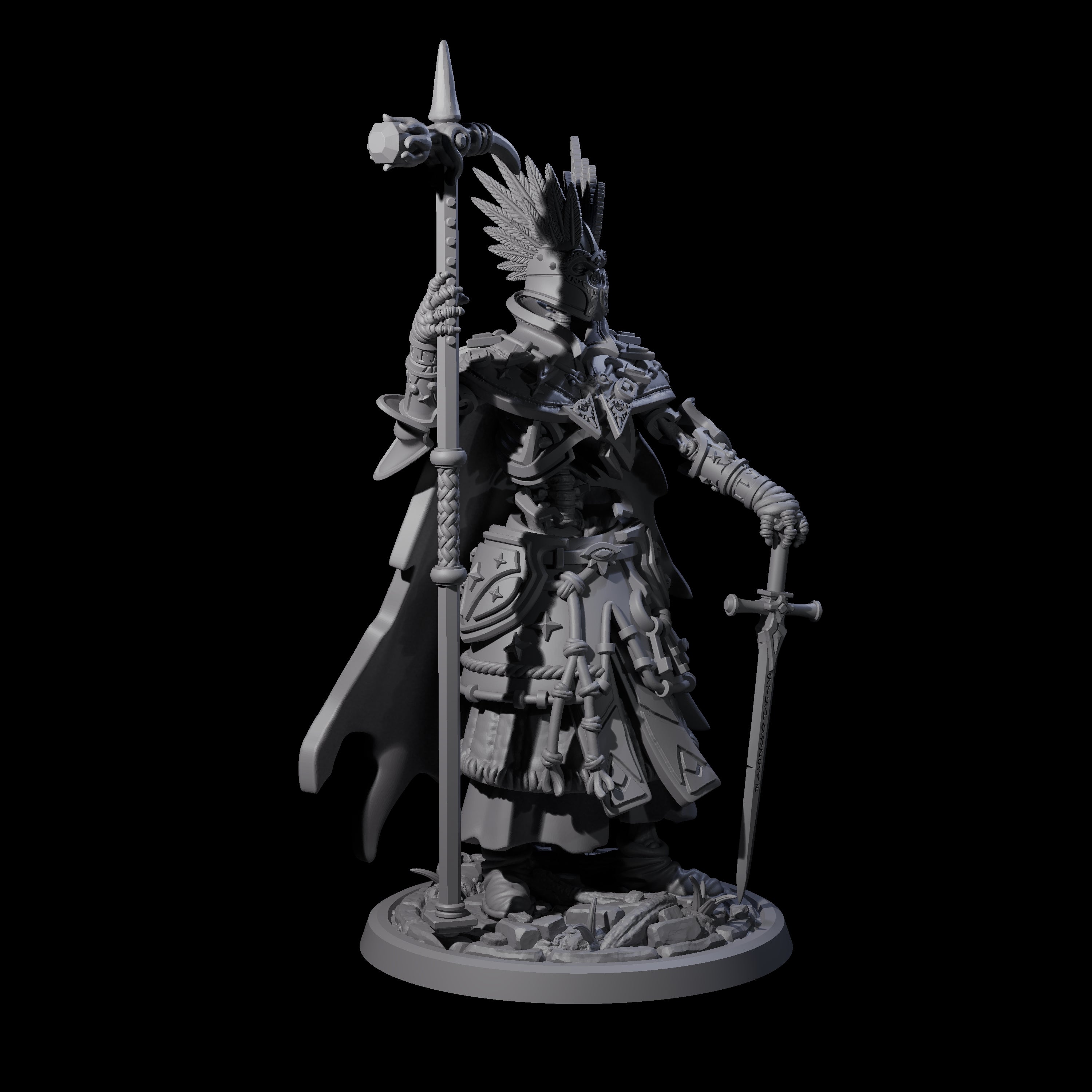 Decorated Skeleton Guard A Miniature for Dungeons and Dragons, Pathfinder or other TTRPGs