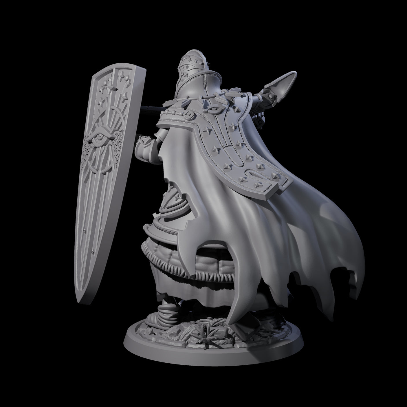 Decorated Skeleton Guard B Miniature for Dungeons and Dragons, Pathfinder or other TTRPGs
