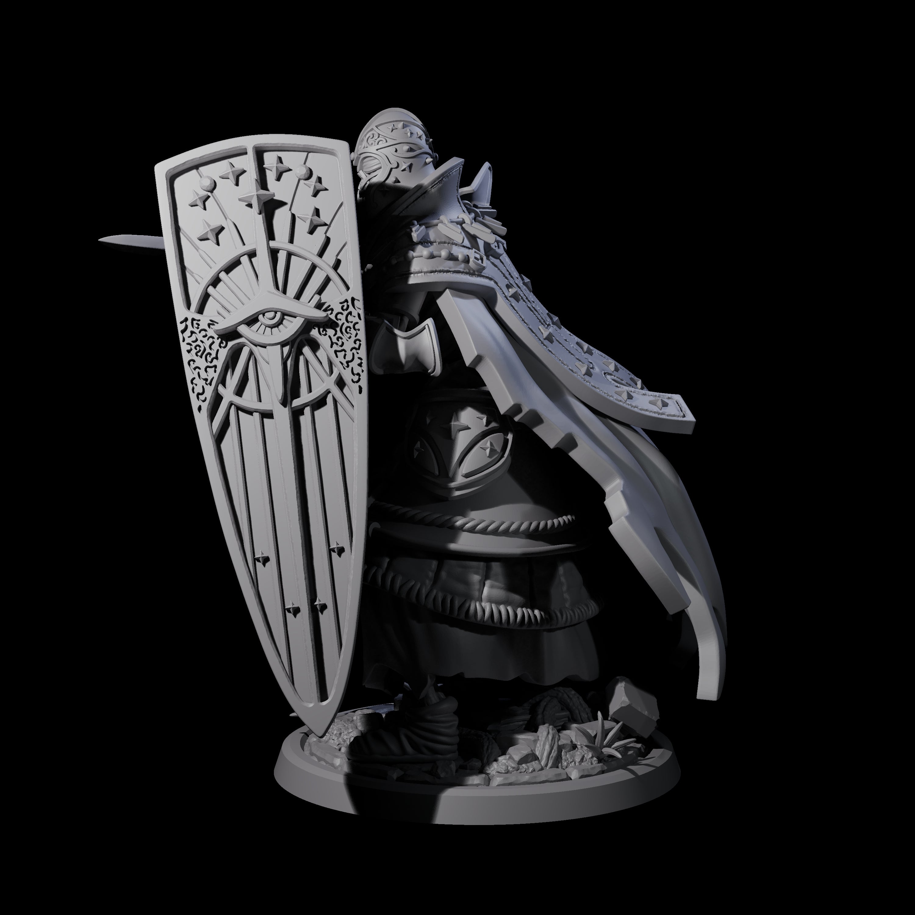 Decorated Skeleton Guard B Miniature for Dungeons and Dragons, Pathfinder or other TTRPGs