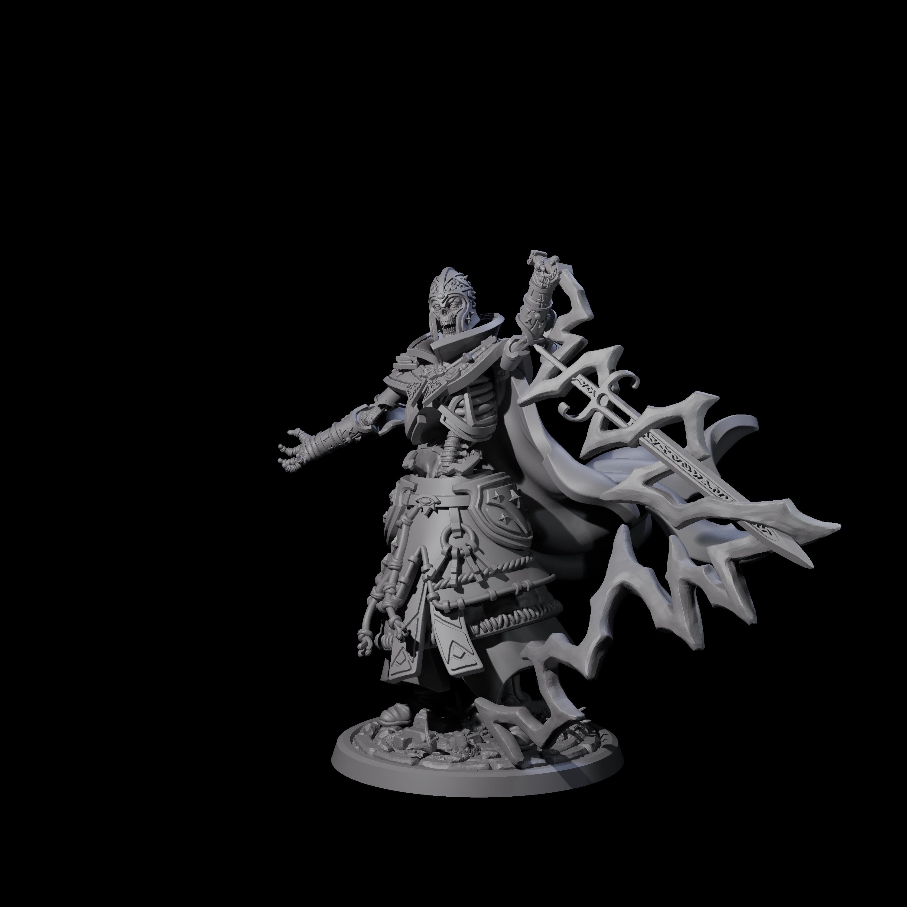 Decorated Skeleton Guard C Miniature for Dungeons and Dragons, Pathfinder or other TTRPGs