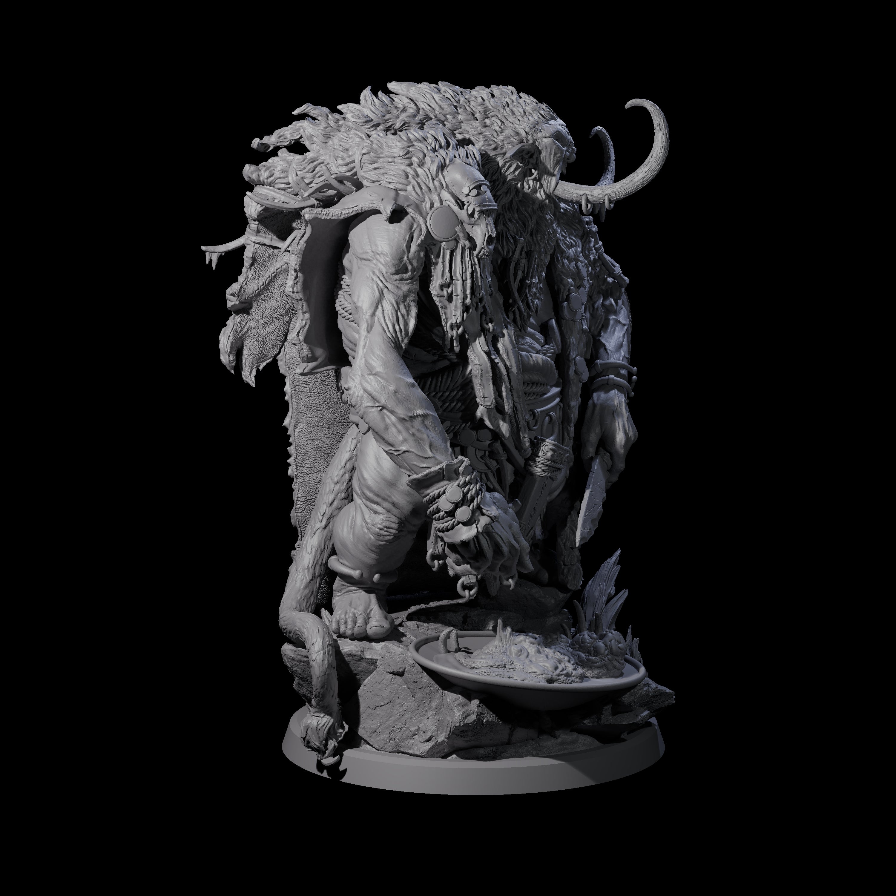 Decorated Tribal Ogre A Miniature for Dungeons and Dragons, Pathfinder or other TTRPGs