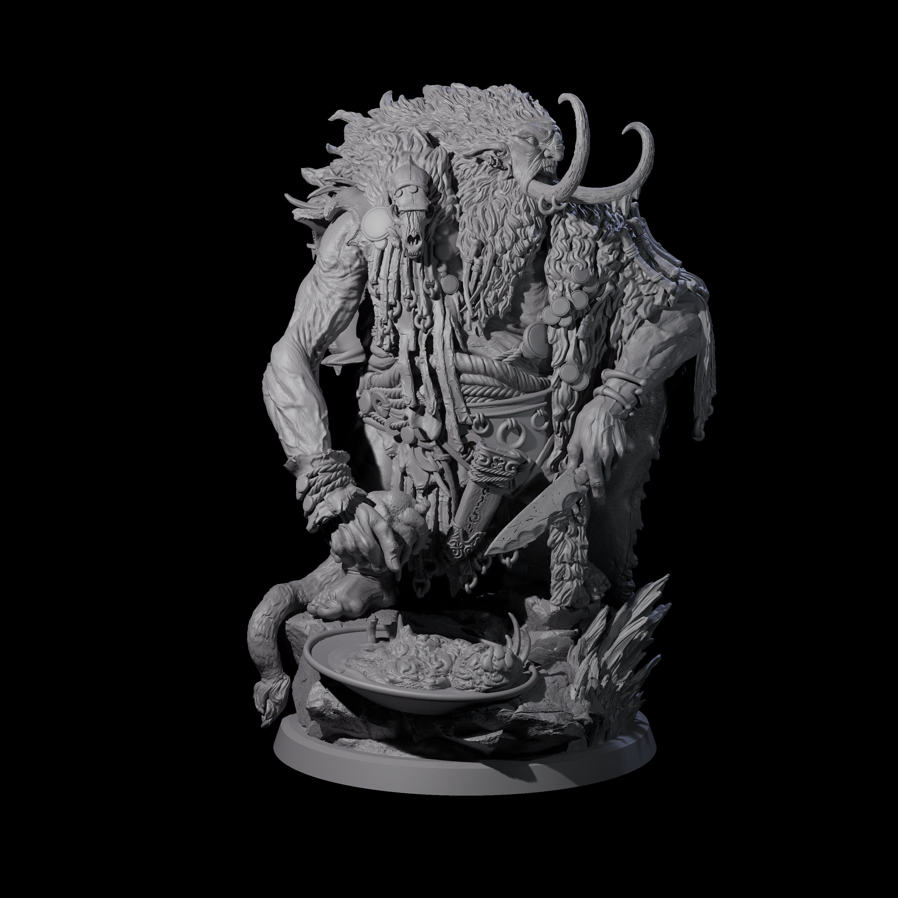 Decorated Tribal Ogre A Miniature for Dungeons and Dragons, Pathfinder or other TTRPGs