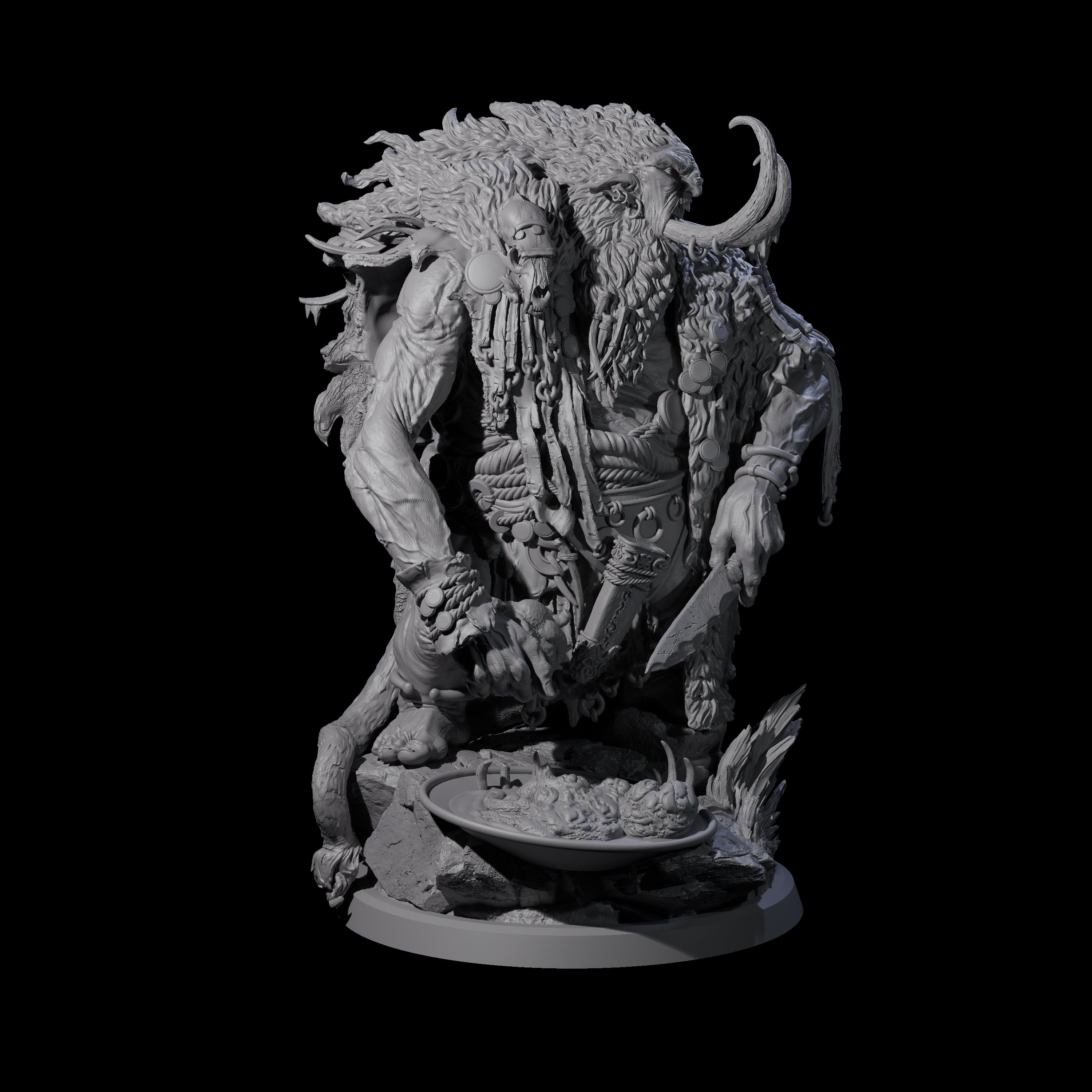 Decorated Tribal Ogre A Miniature for Dungeons and Dragons, Pathfinder or other TTRPGs