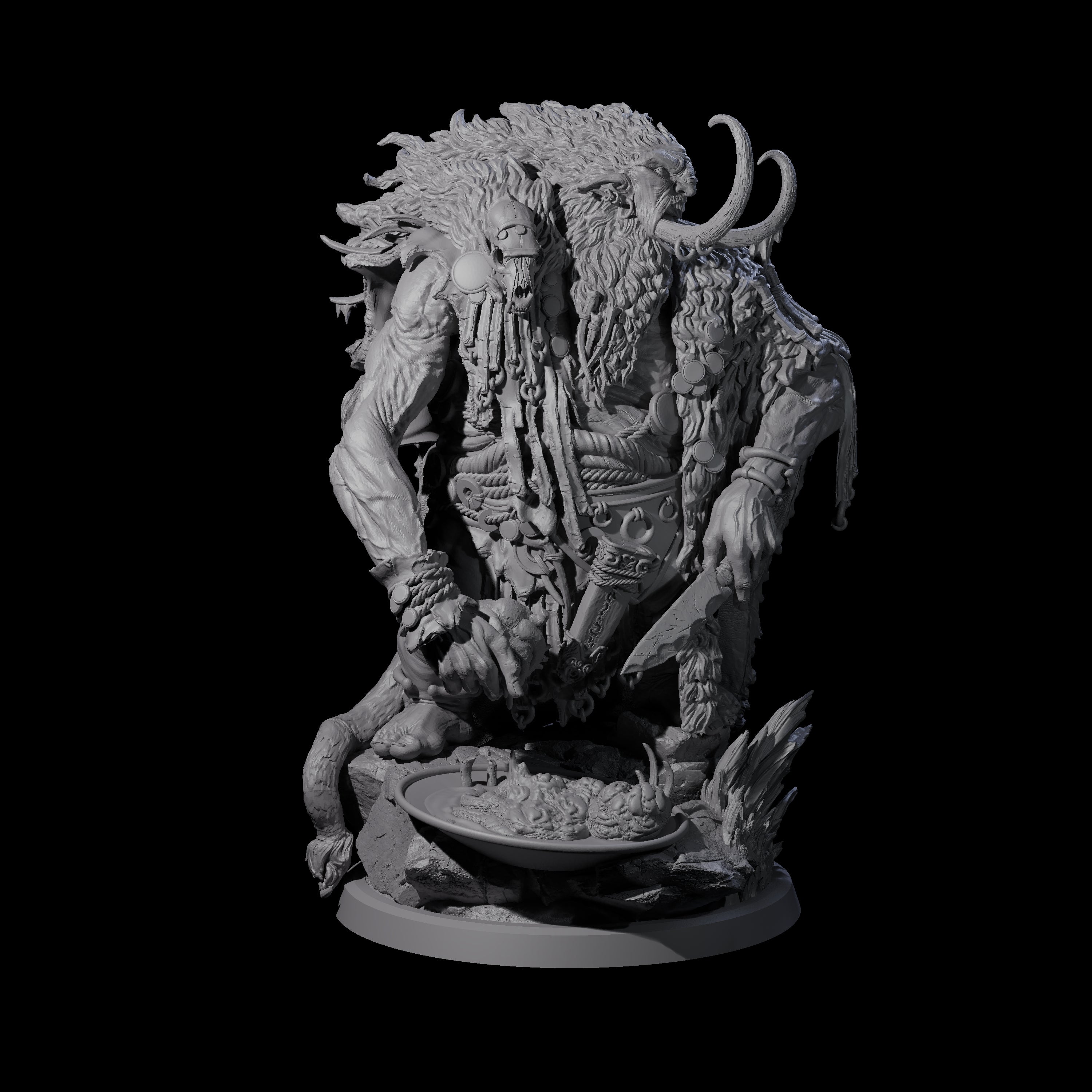 Decorated Tribal Ogre A Miniature for Dungeons and Dragons, Pathfinder or other TTRPGs
