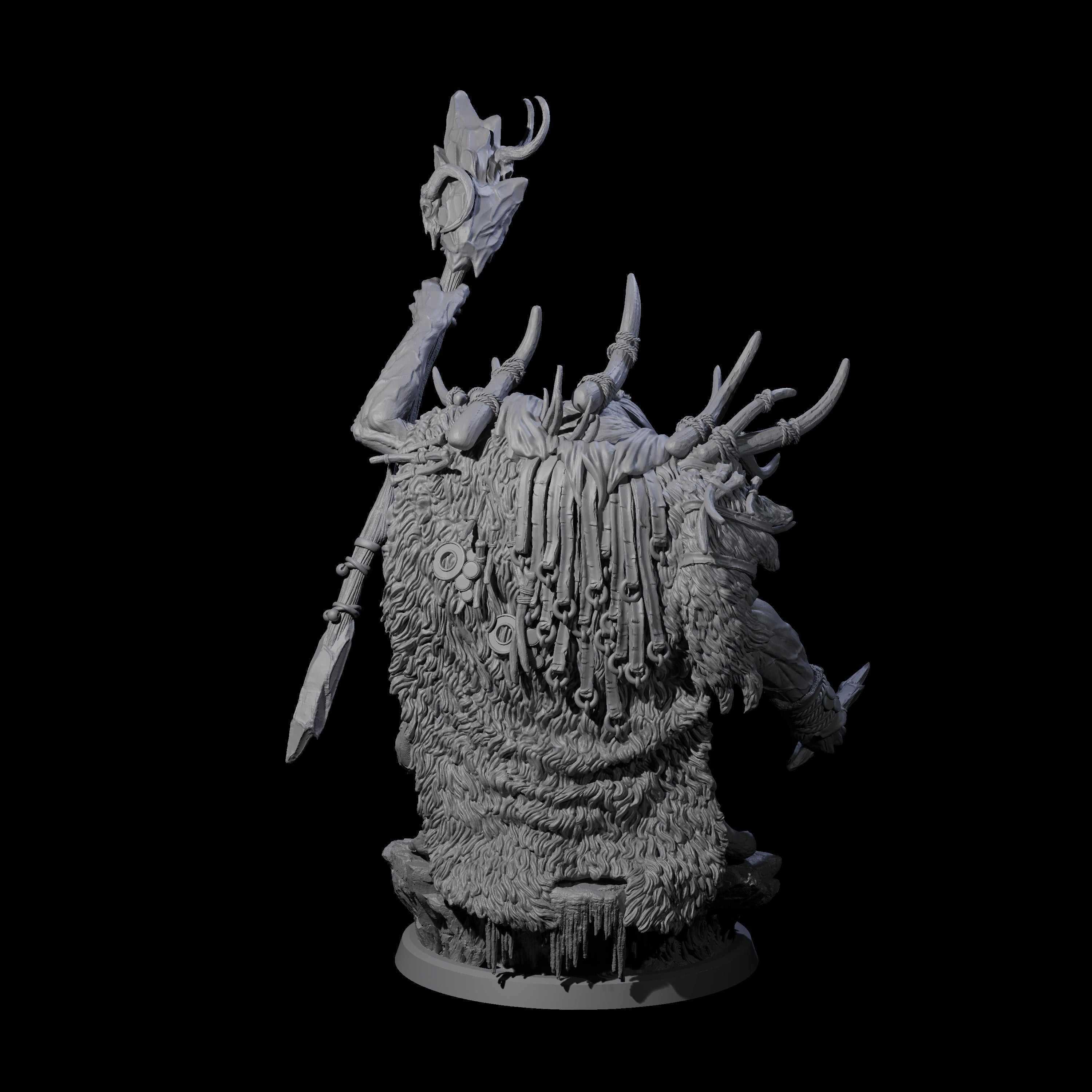 Decorated Tribal Ogre B Miniature for Dungeons and Dragons, Pathfinder or other TTRPGs