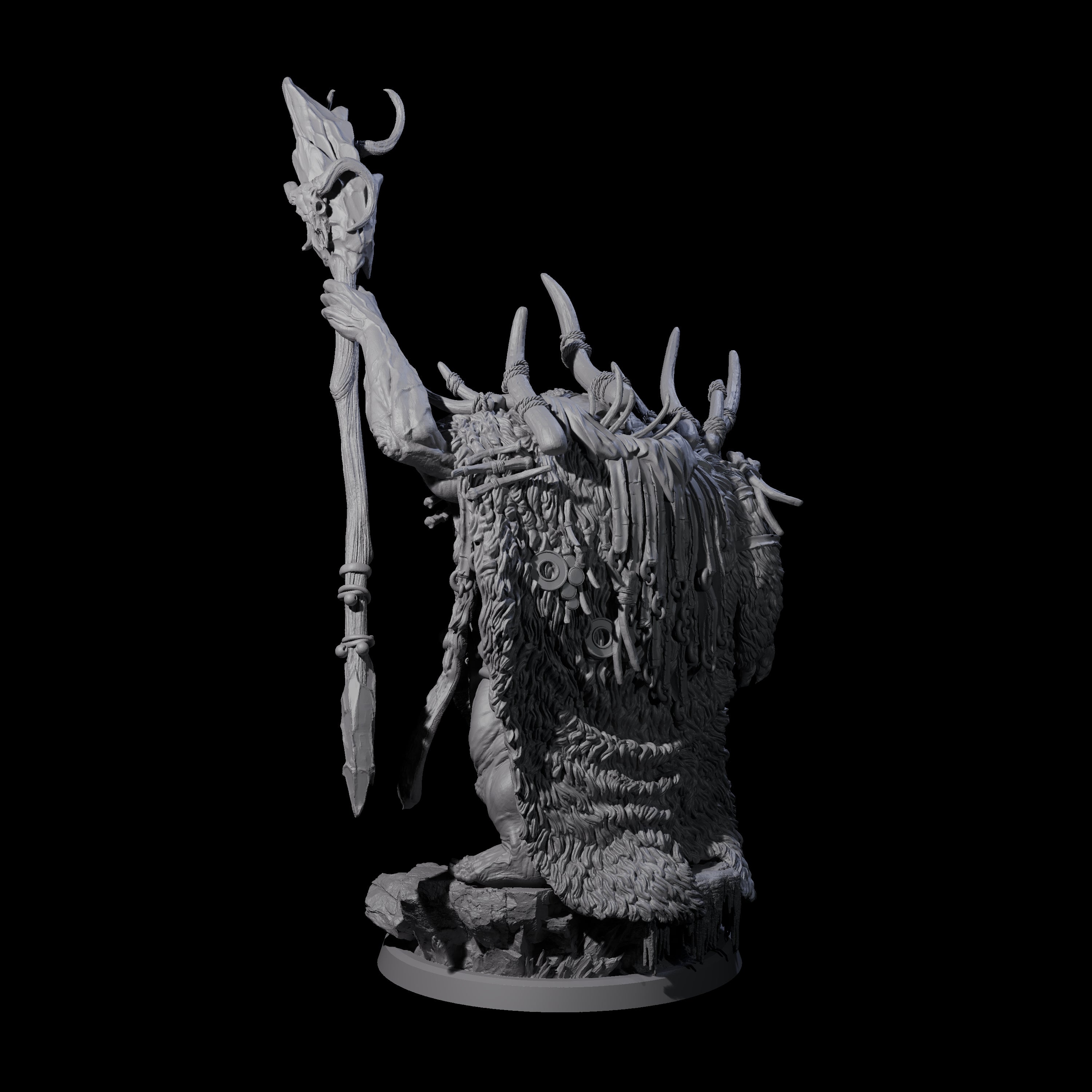 Decorated Tribal Ogre B Miniature for Dungeons and Dragons, Pathfinder or other TTRPGs