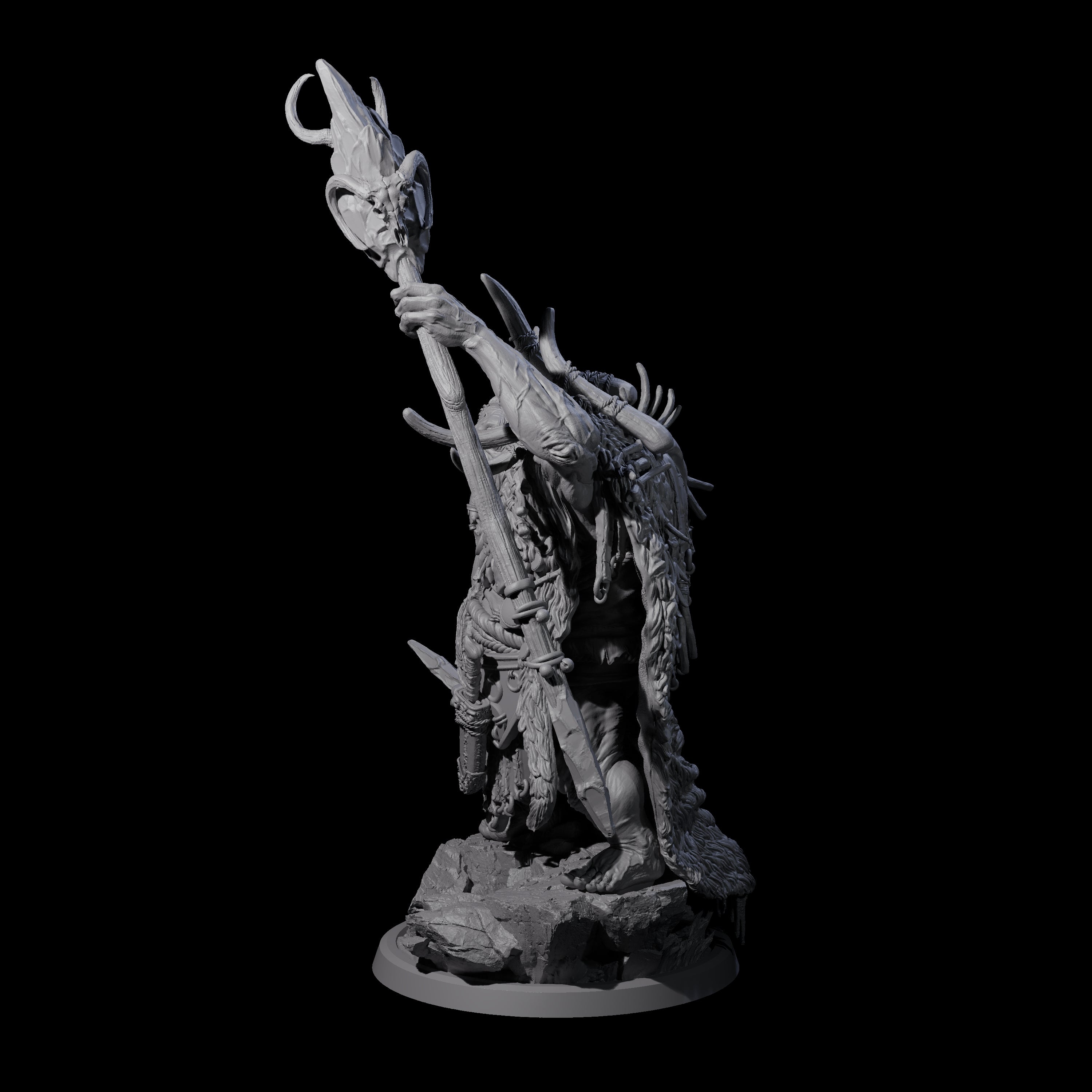 Decorated Tribal Ogre B Miniature for Dungeons and Dragons, Pathfinder or other TTRPGs