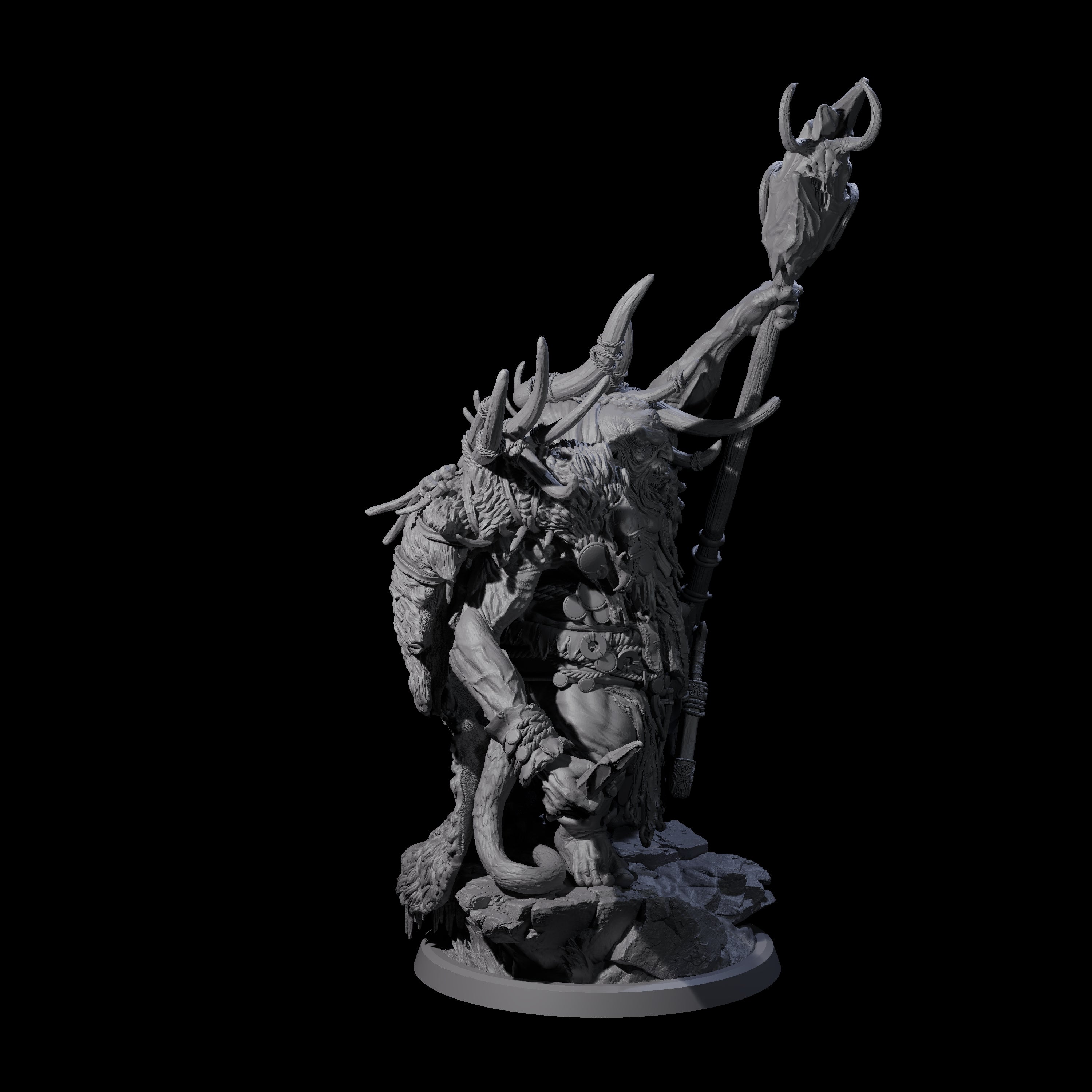 Decorated Tribal Ogre B Miniature for Dungeons and Dragons, Pathfinder or other TTRPGs