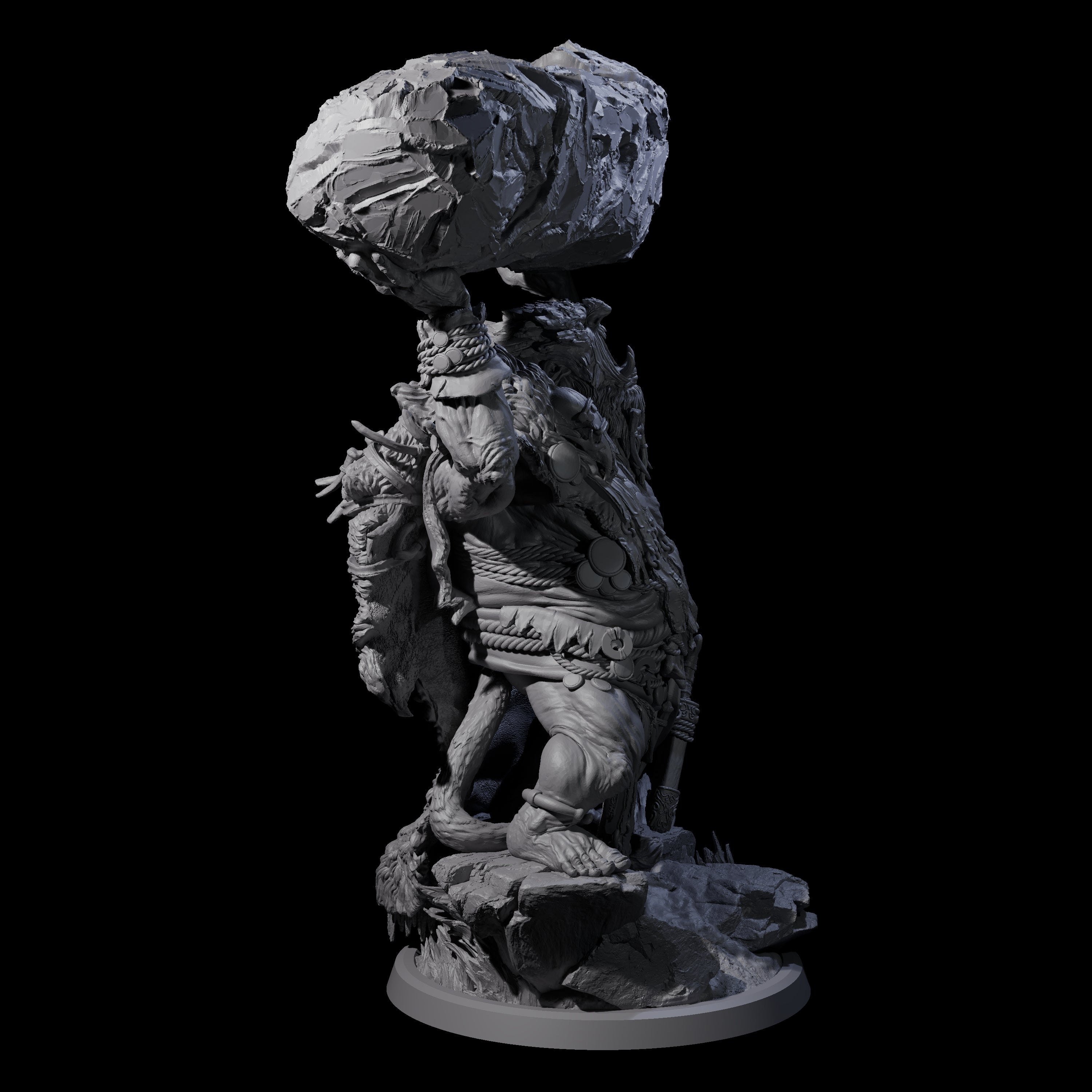 Decorated Tribal Ogre C Miniature for Dungeons and Dragons, Pathfinder or other TTRPGs