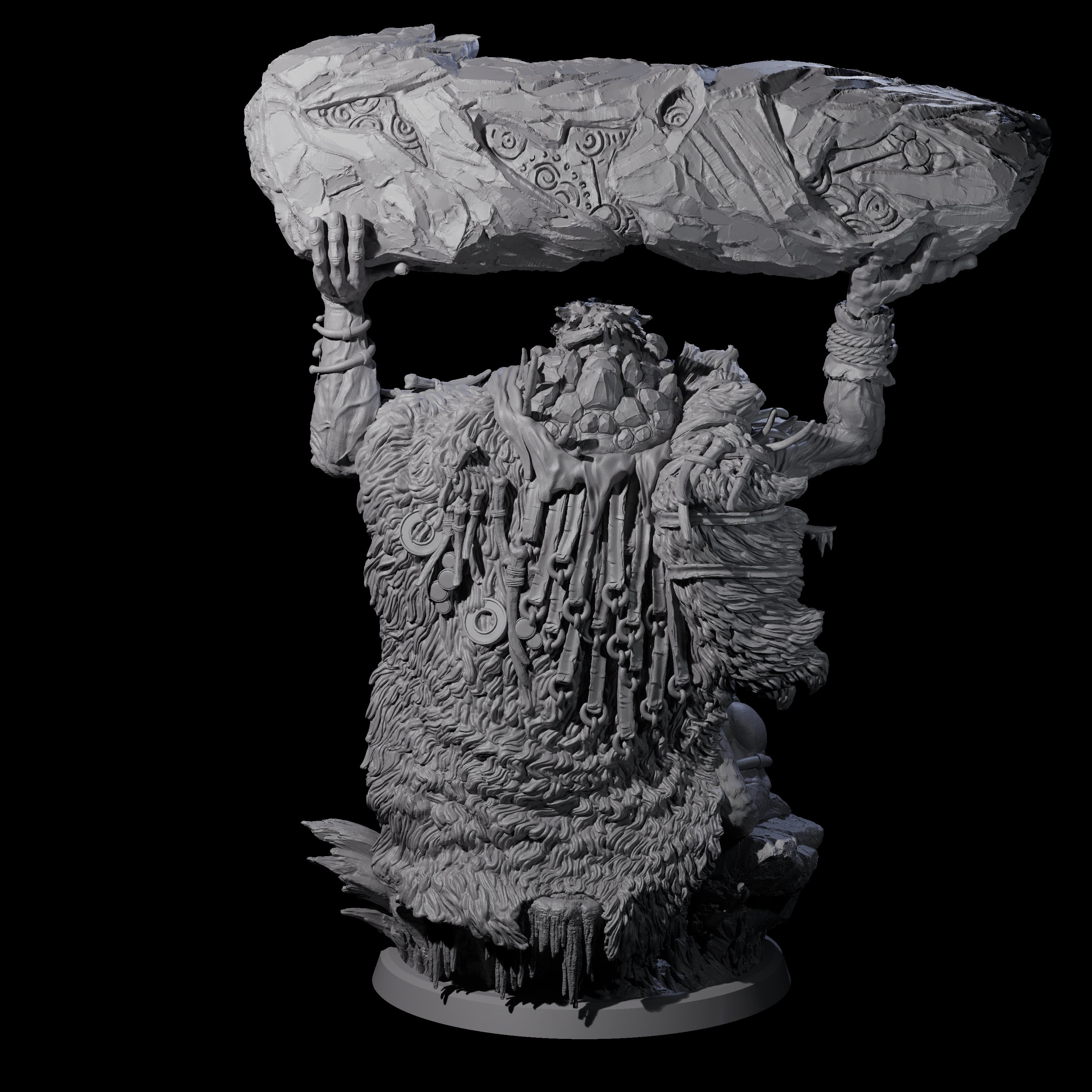 Decorated Tribal Ogre C Miniature for Dungeons and Dragons, Pathfinder or other TTRPGs