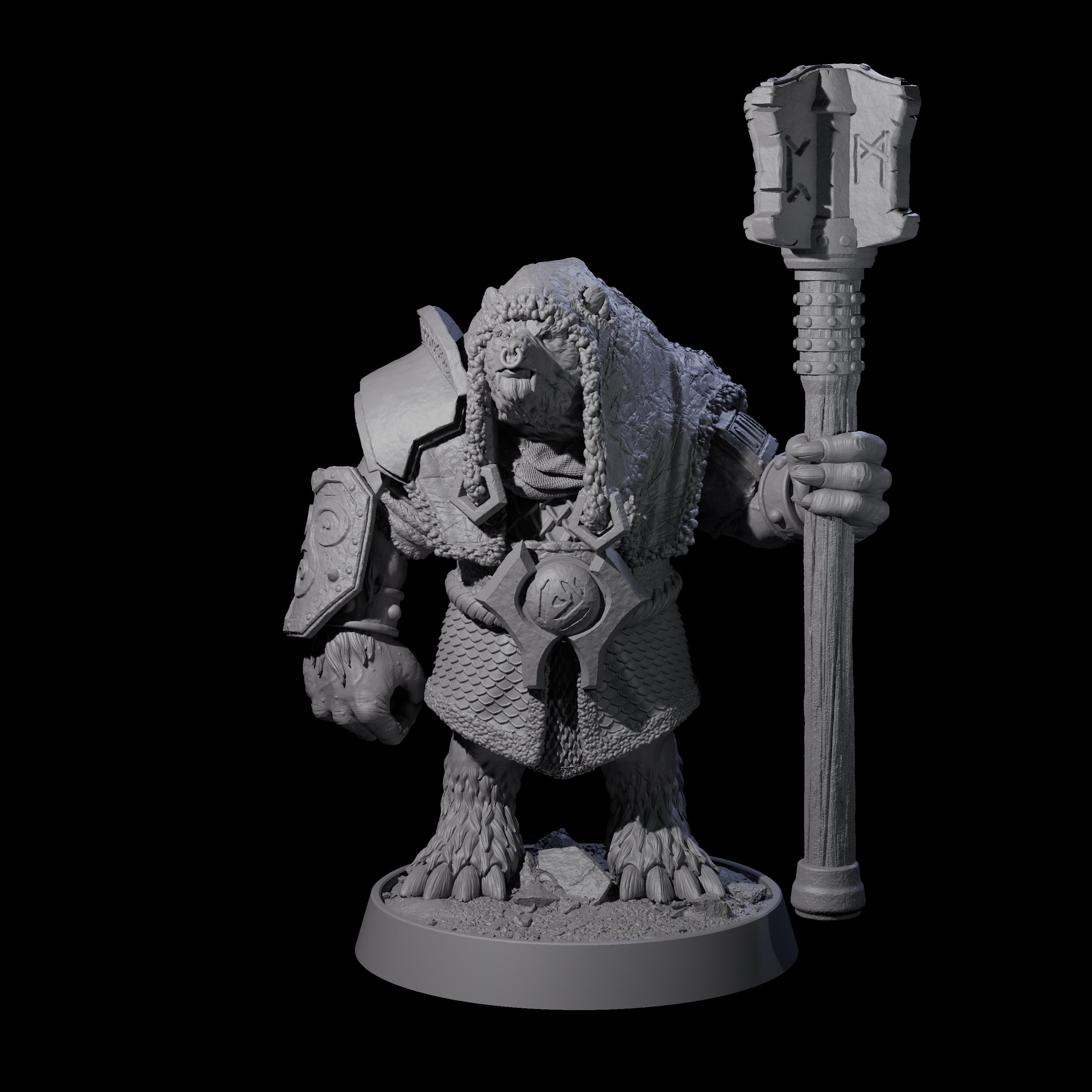 Deep Forest Ursine Tribe Miniature for Dungeons and Dragons, Pathfinder or other TTRPGs
