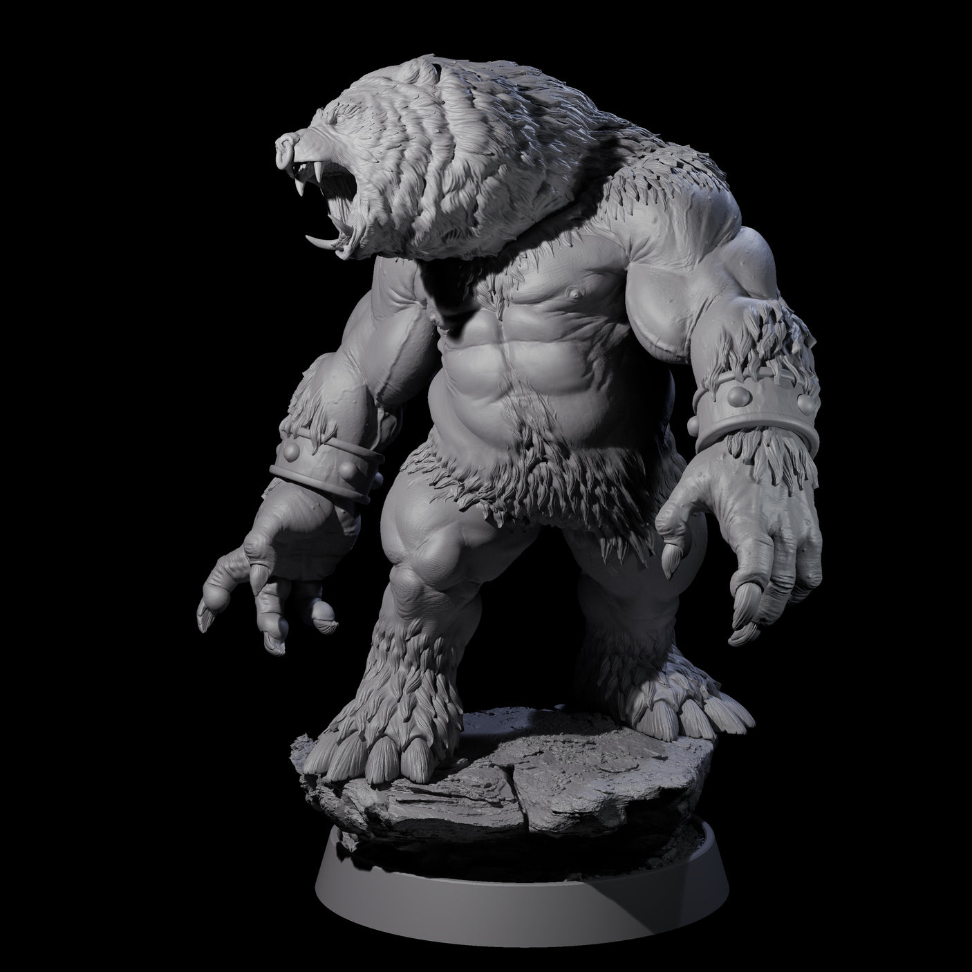 Deep Forest Ursine Tribe Miniature for Dungeons and Dragons, Pathfinder or other TTRPGs