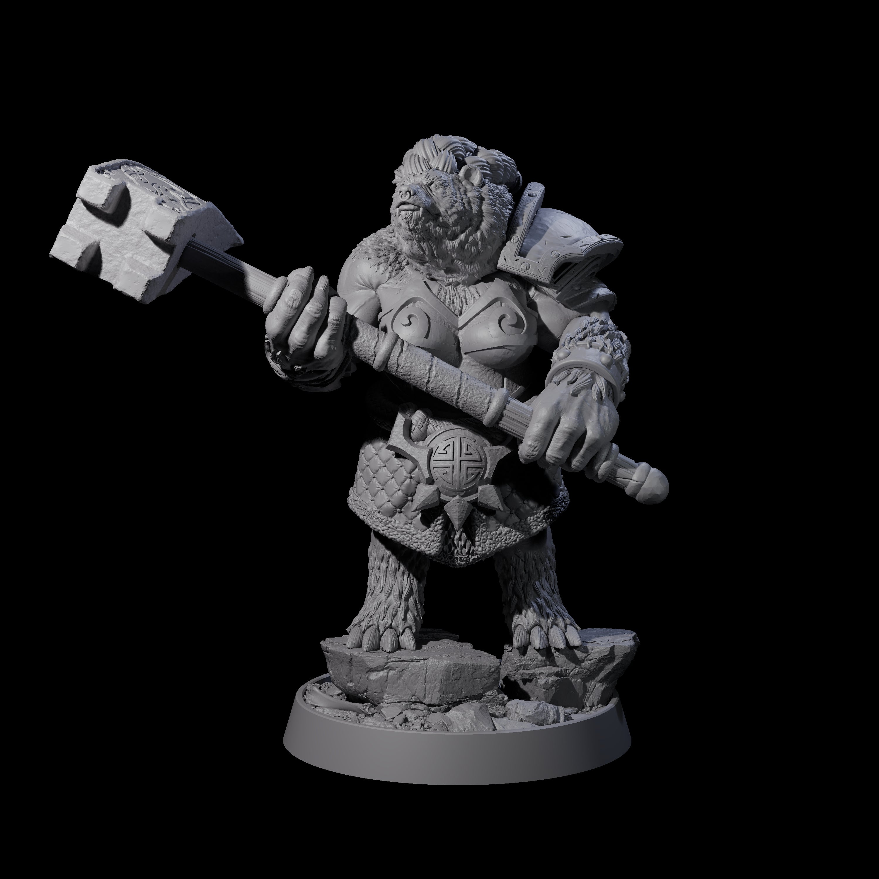 Deep Forest Ursine Tribe Miniature for Dungeons and Dragons, Pathfinder or other TTRPGs
