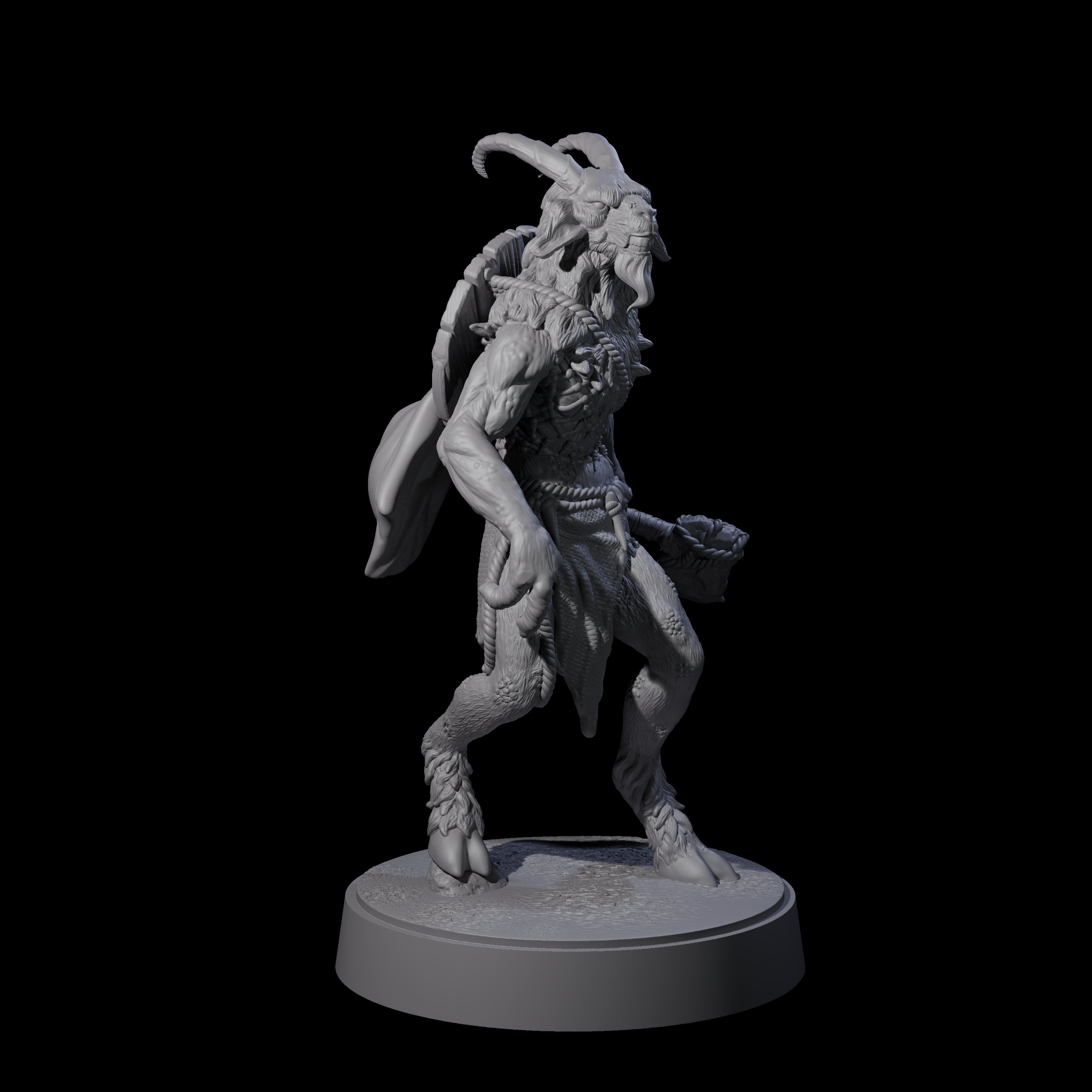 Defiant Goatfolk Fighter A Miniature for Dungeons and Dragons, Pathfinder or other TTRPGs