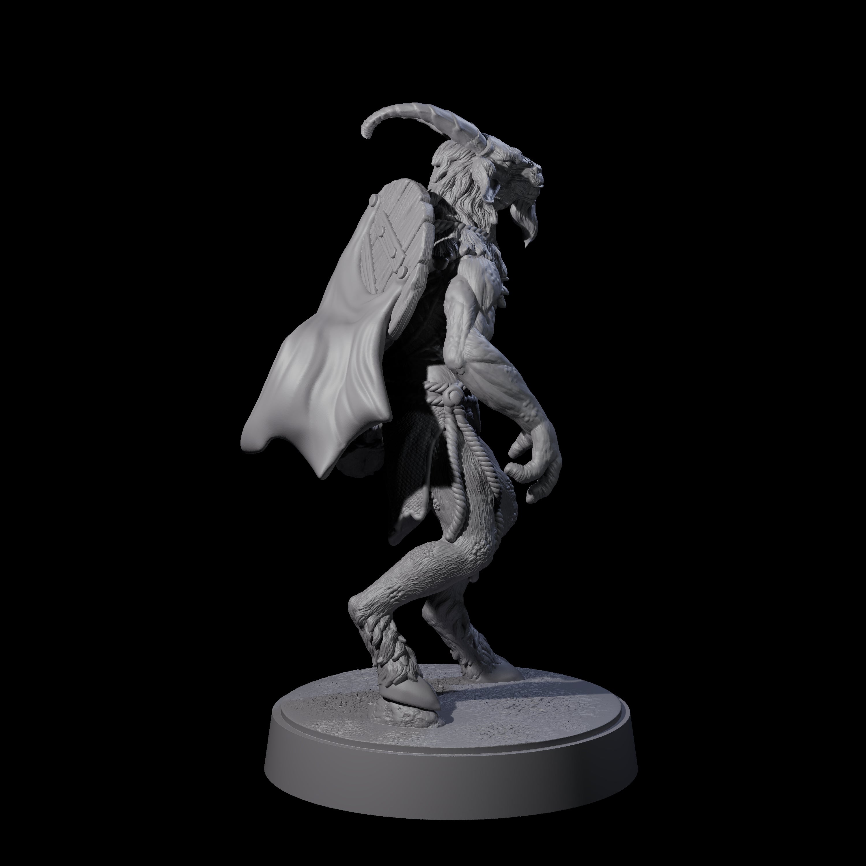 Defiant Goatfolk Fighter A Miniature for Dungeons and Dragons, Pathfinder or other TTRPGs