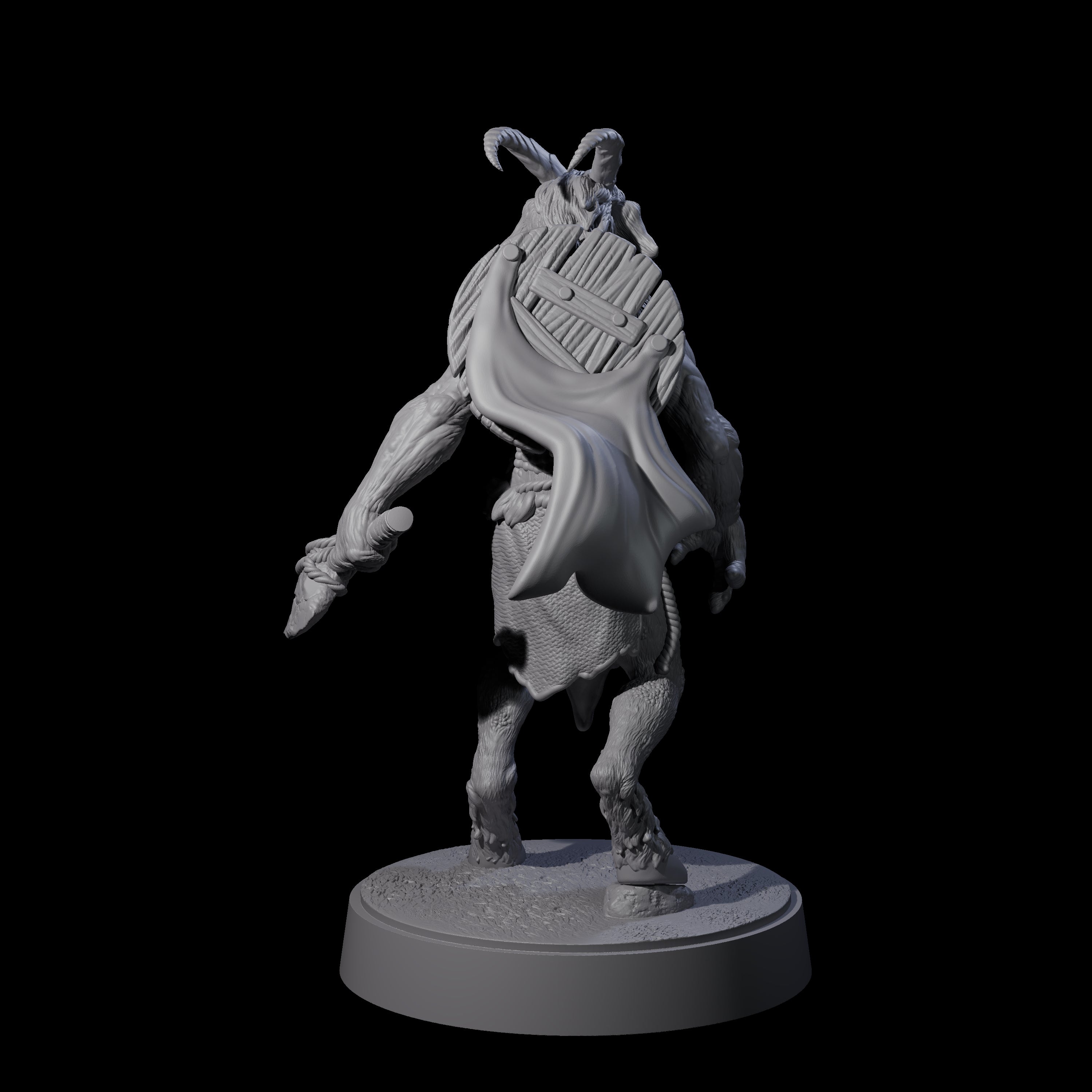 Defiant Goatfolk Fighter A Miniature for Dungeons and Dragons, Pathfinder or other TTRPGs