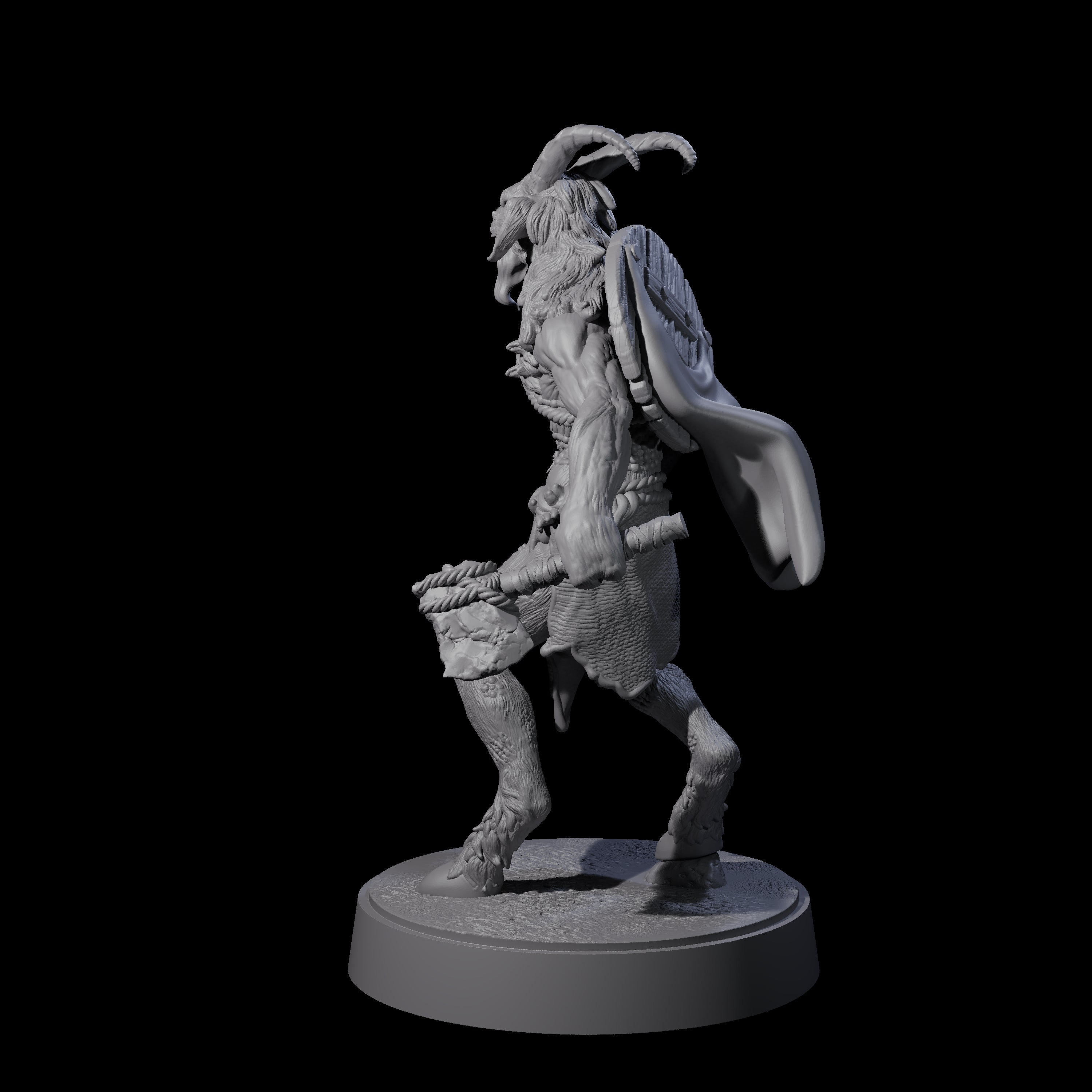 Defiant Goatfolk Fighter A Miniature for Dungeons and Dragons, Pathfinder or other TTRPGs