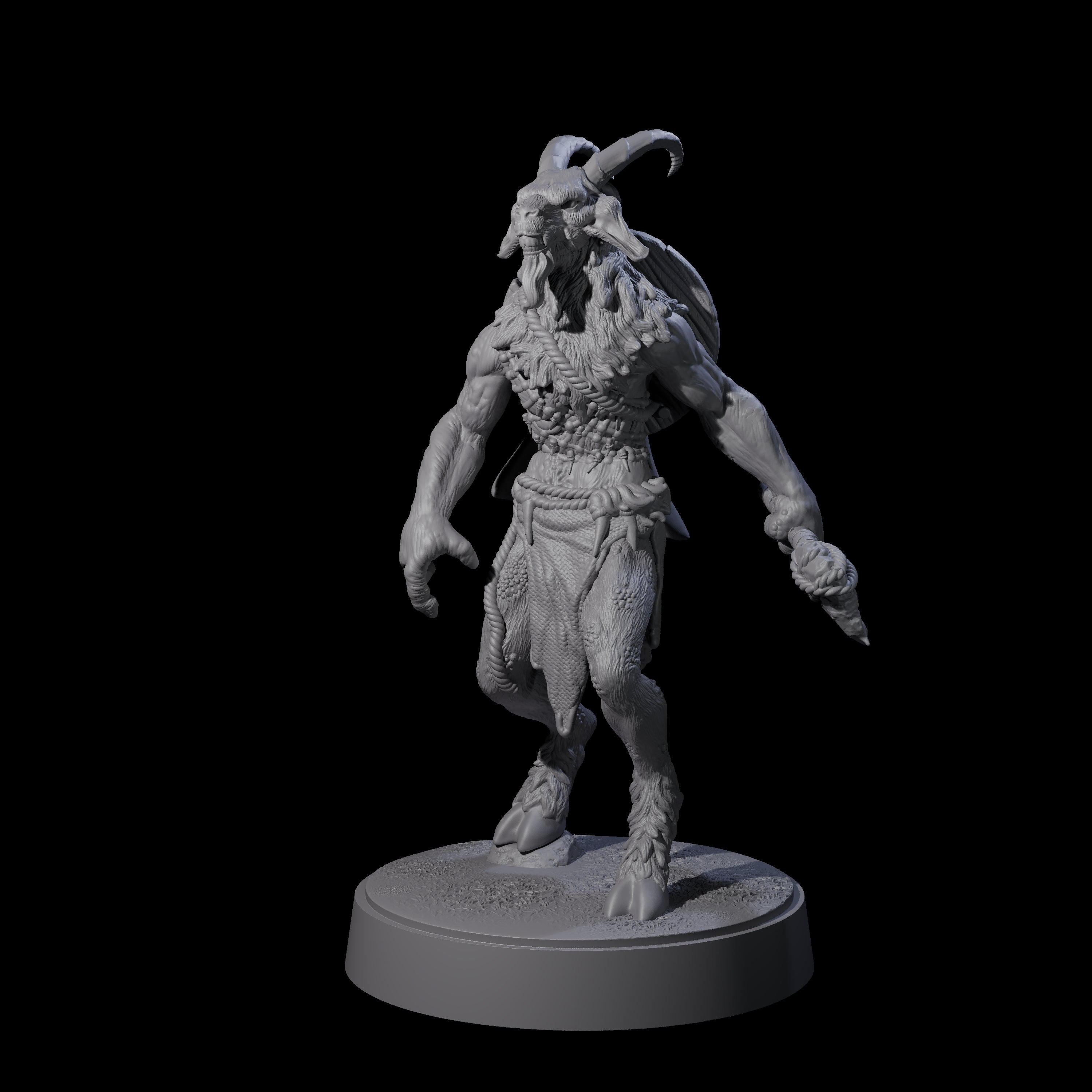 Defiant Goatfolk Fighter A Miniature for Dungeons and Dragons, Pathfinder or other TTRPGs