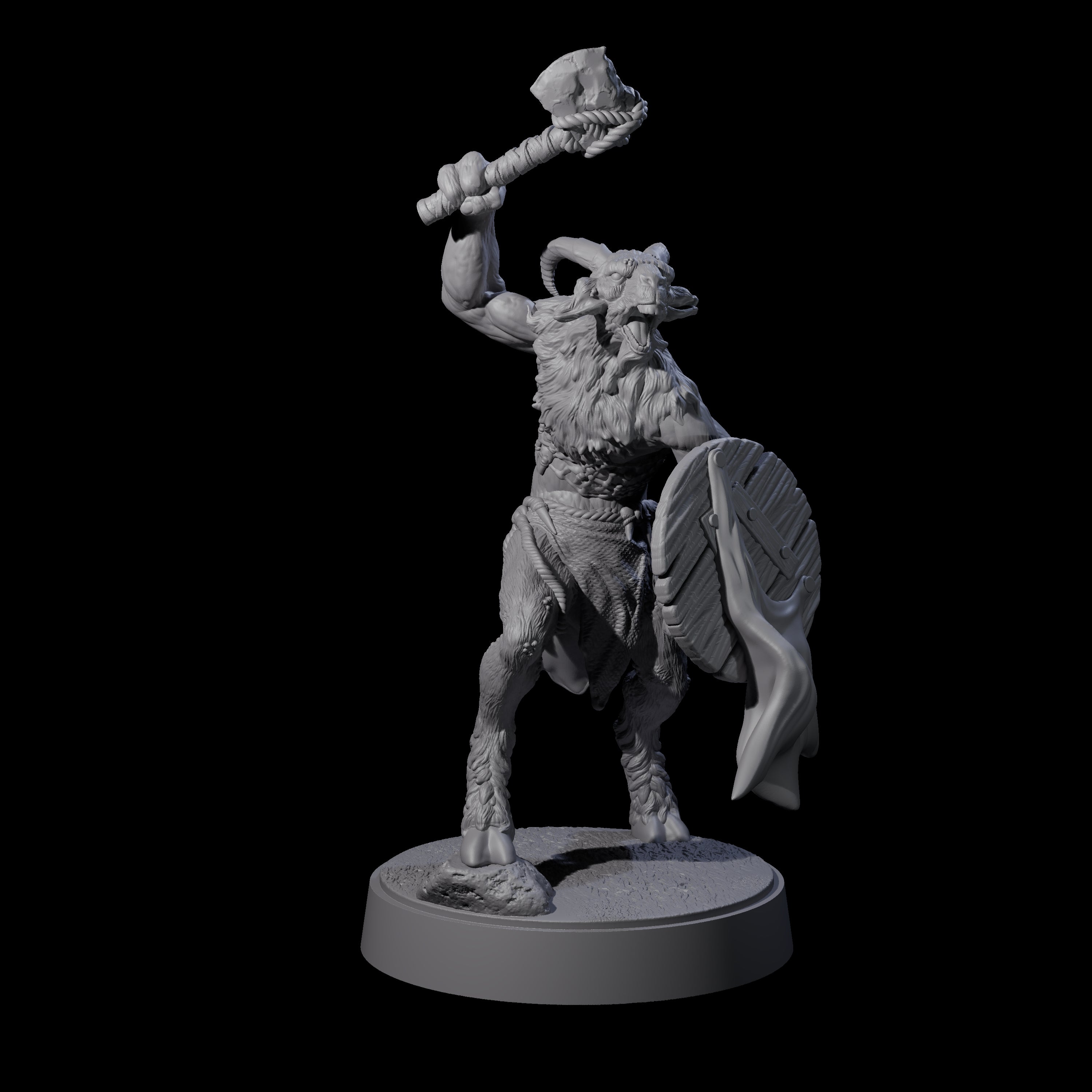 Defiant Goatfolk Fighter B Miniature for Dungeons and Dragons, Pathfinder or other TTRPGs