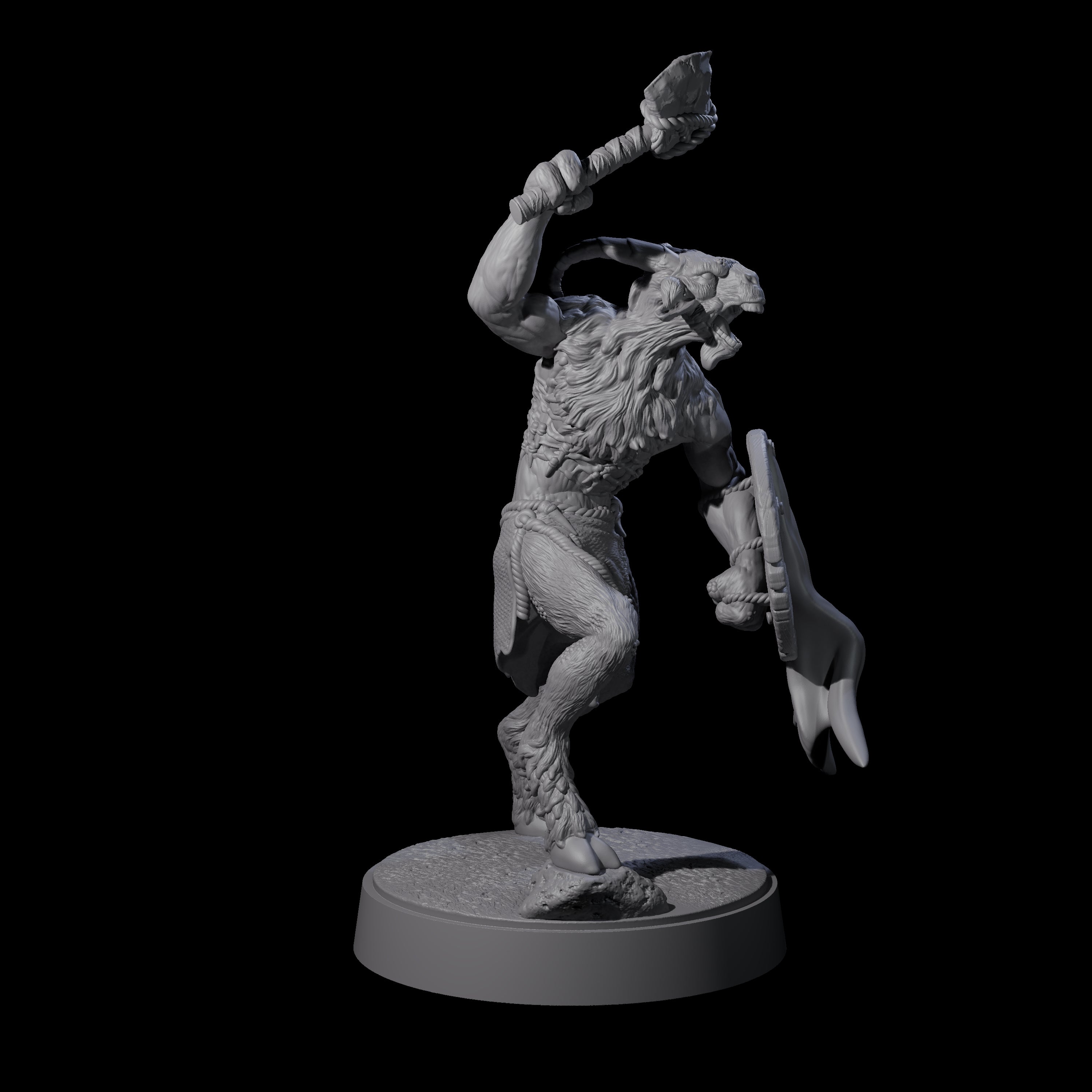 Defiant Goatfolk Fighter B Miniature for Dungeons and Dragons, Pathfinder or other TTRPGs