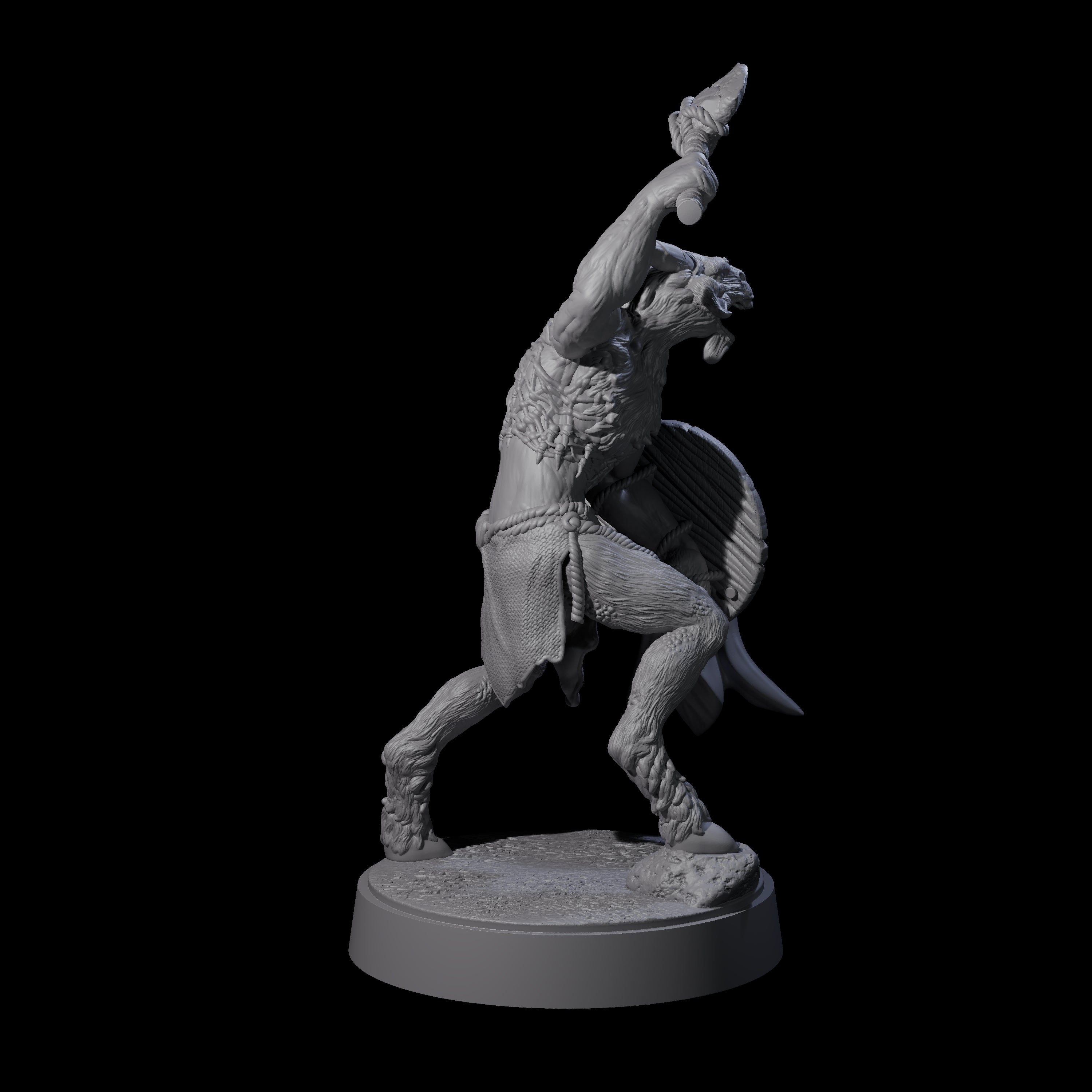 Defiant Goatfolk Fighter B Miniature for Dungeons and Dragons, Pathfinder or other TTRPGs
