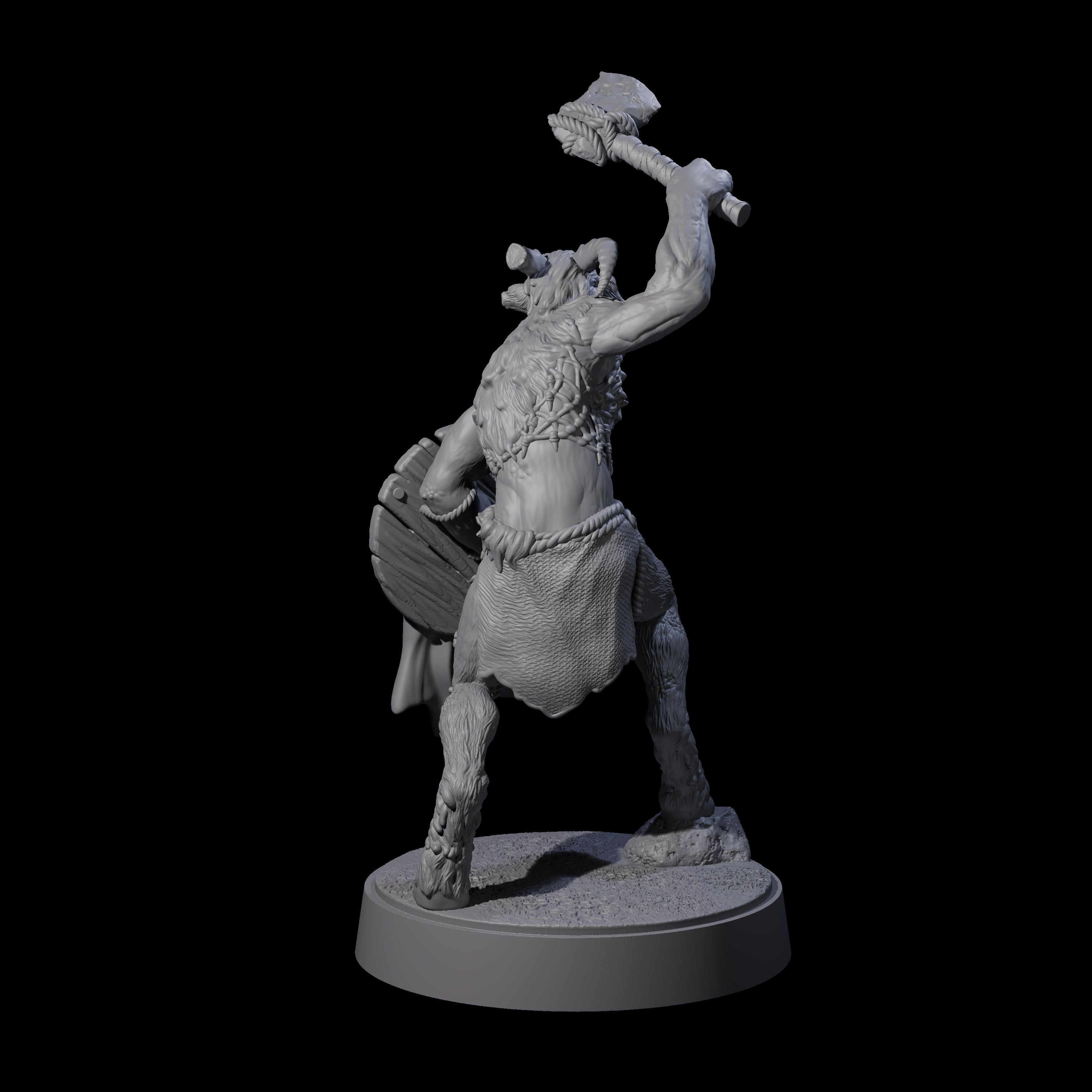 Defiant Goatfolk Fighter B Miniature for Dungeons and Dragons, Pathfinder or other TTRPGs