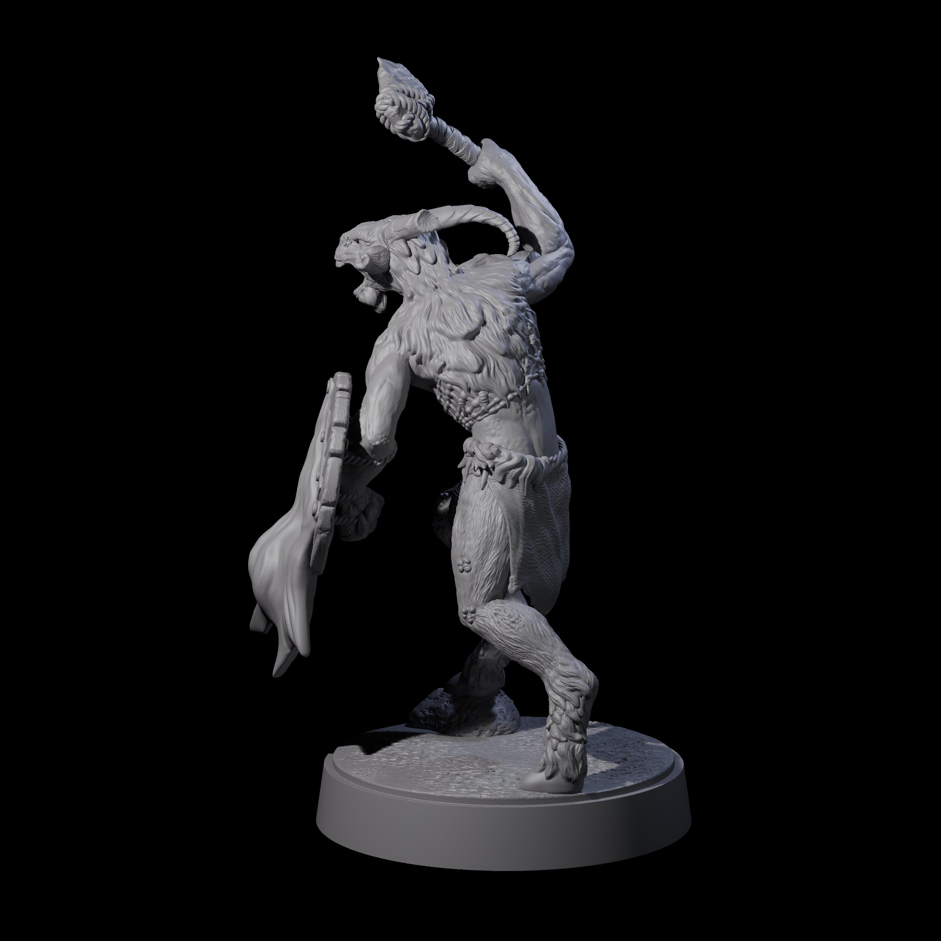 Defiant Goatfolk Fighter B Miniature for Dungeons and Dragons, Pathfinder or other TTRPGs