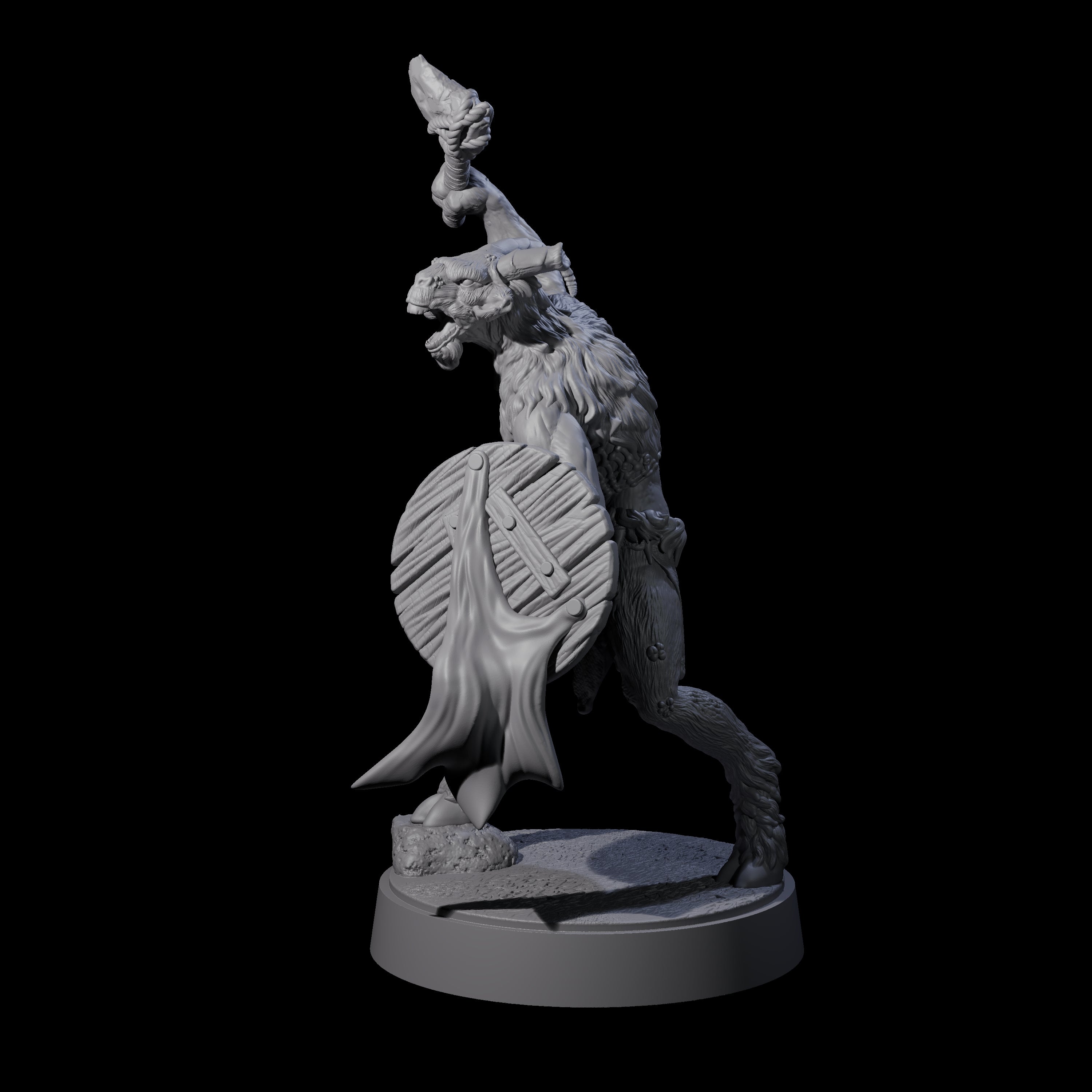 Defiant Goatfolk Fighter B Miniature for Dungeons and Dragons, Pathfinder or other TTRPGs