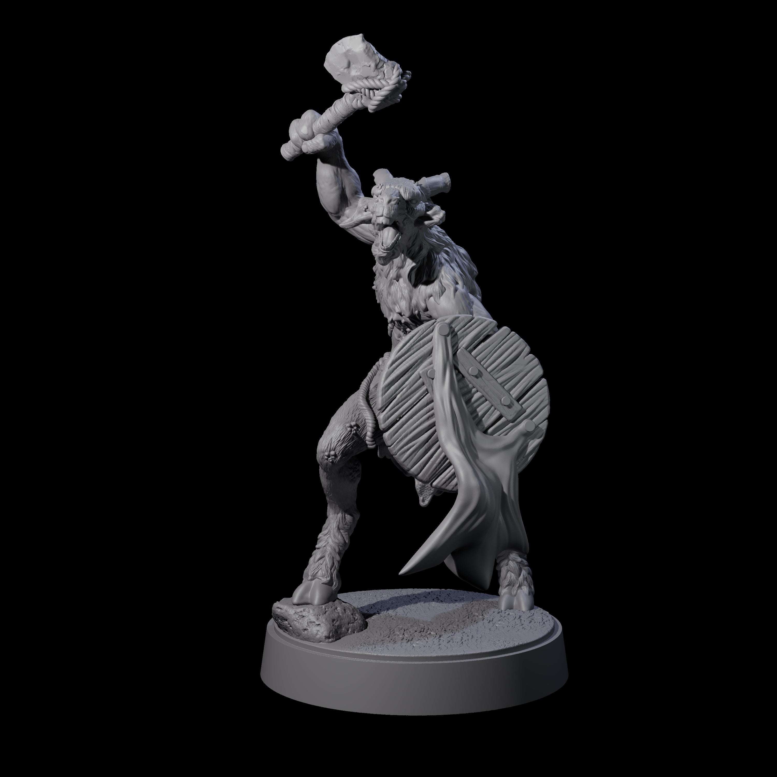 Defiant Goatfolk Fighter B Miniature for Dungeons and Dragons, Pathfinder or other TTRPGs